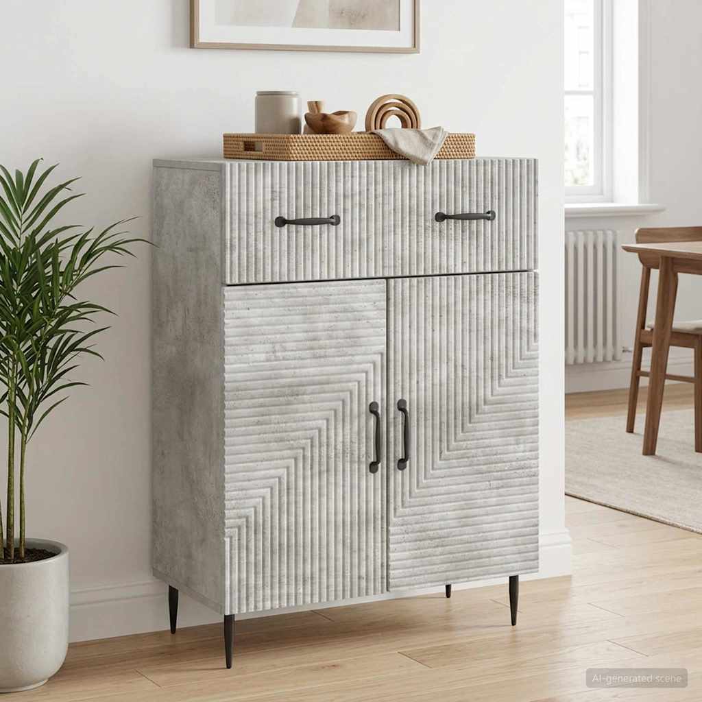 Kreveta Betonska siva 66 x 34,5 x 89,5 cm Konstruirano drvo