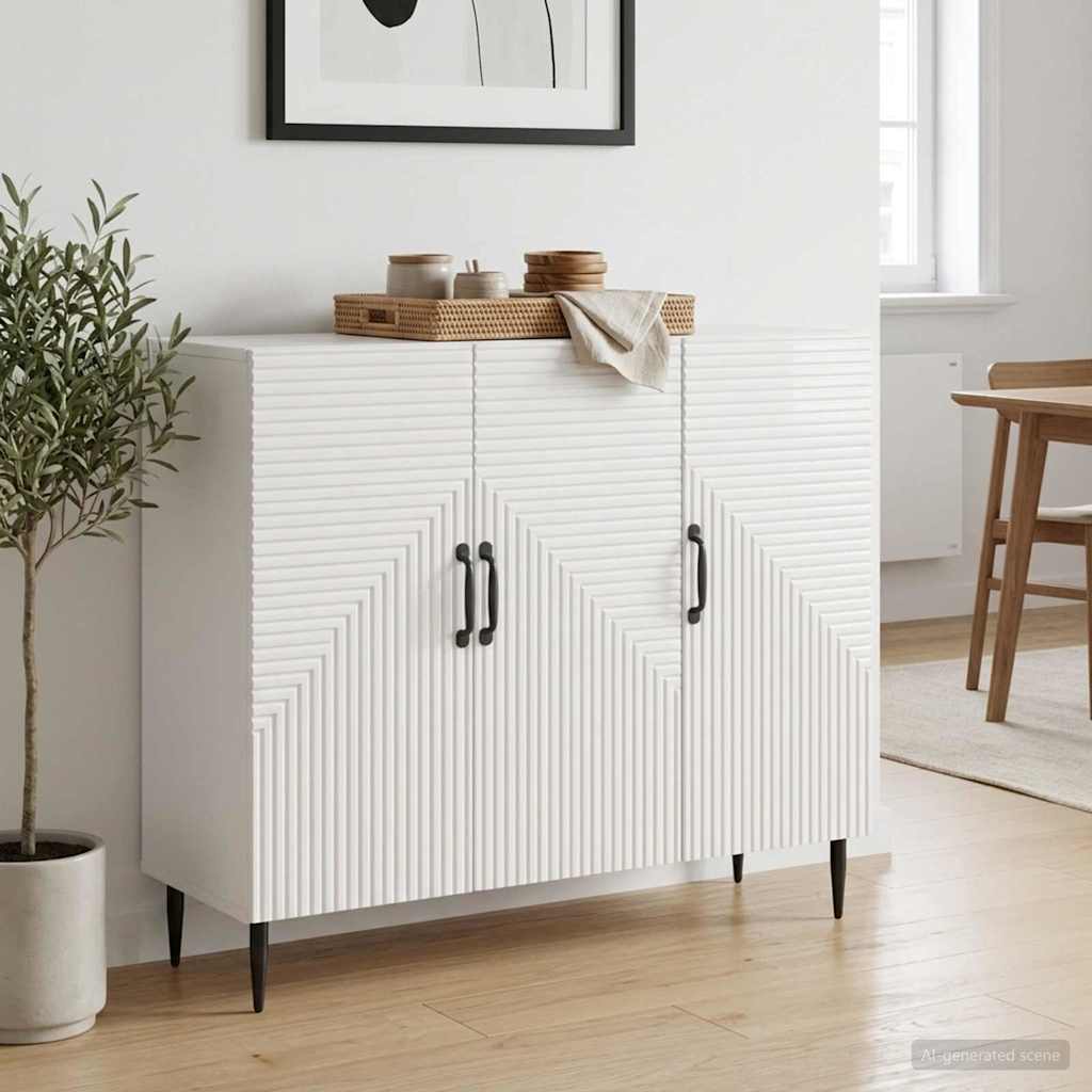Kreveta Bijela visokog sjaja 89 x 34,5 x 80 cm