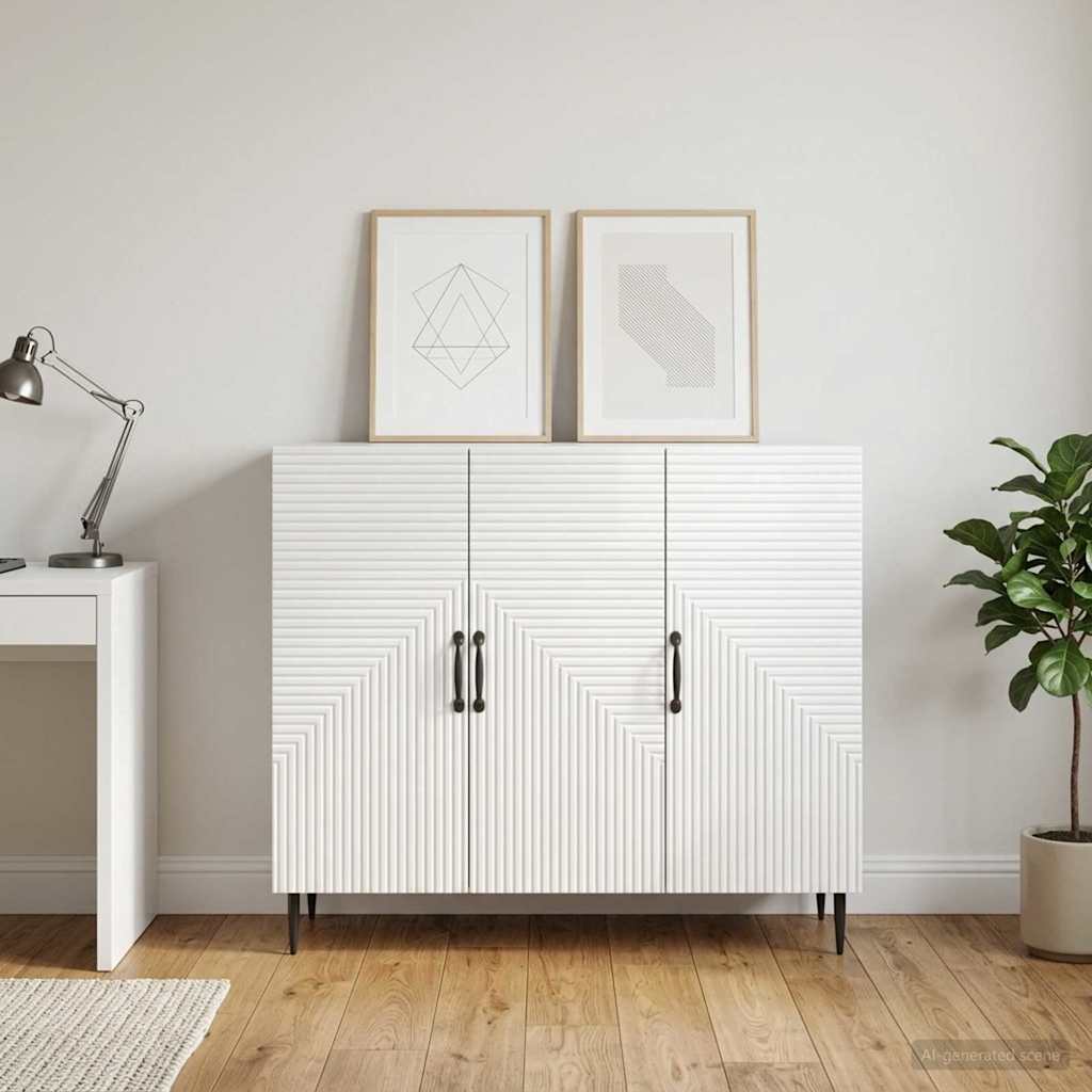 Kreveta Bijela visokog sjaja 89 x 34,5 x 80 cm
