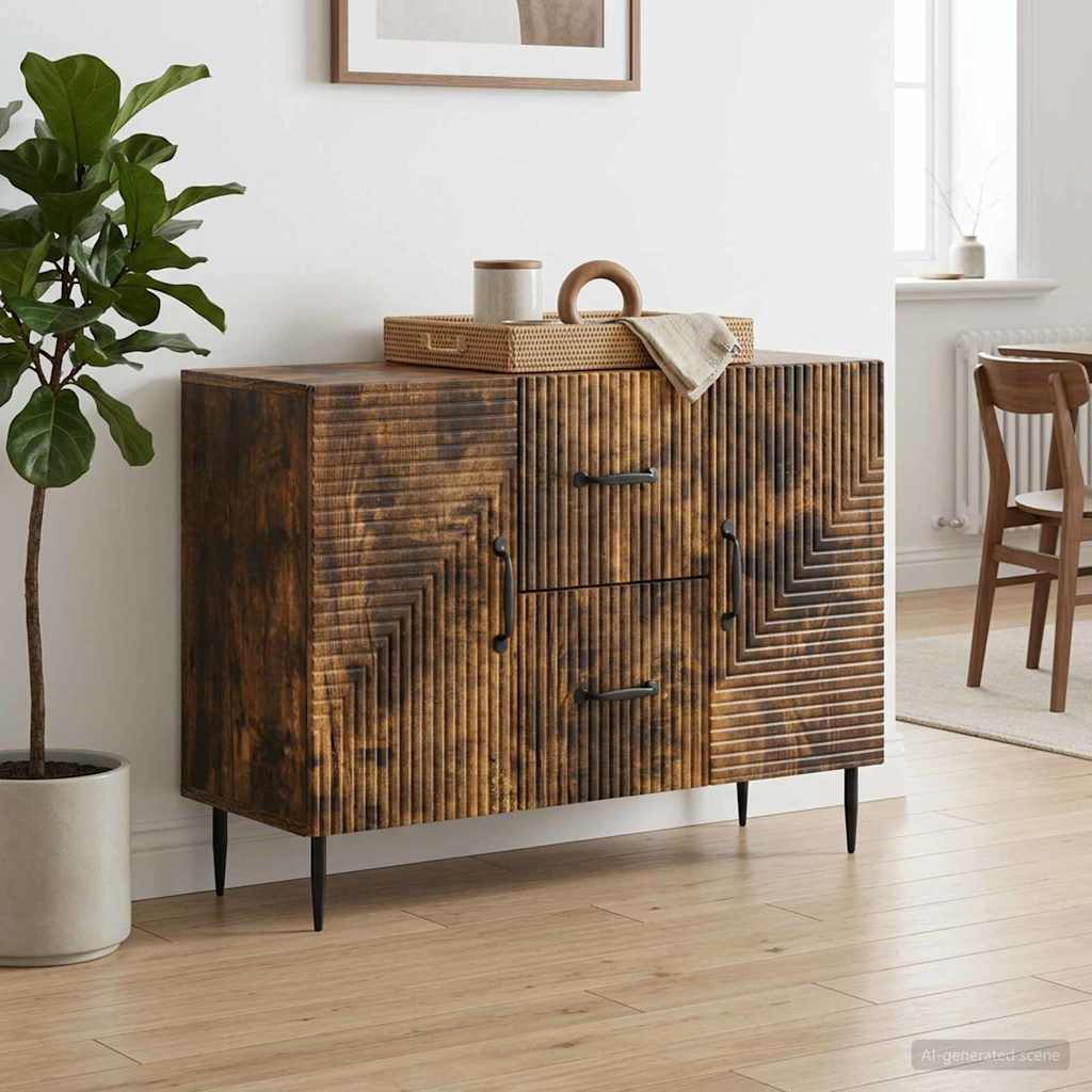 Kreveta Dimljeni hrast 89 x 34,5 x 60 cm Konstruirano drvo