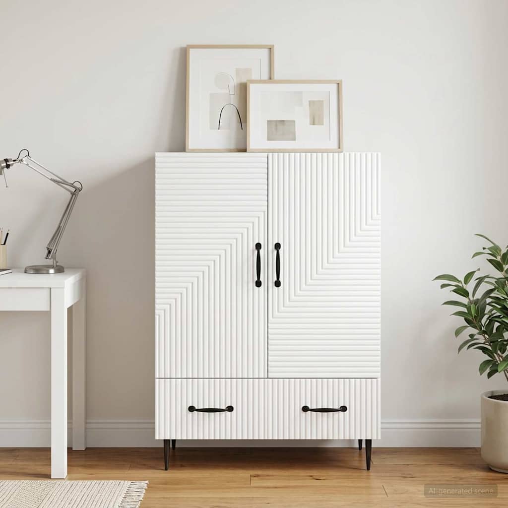 Kreveta s ladicama Bijela visokog sjaja 66 x 34,5 x 95 cm