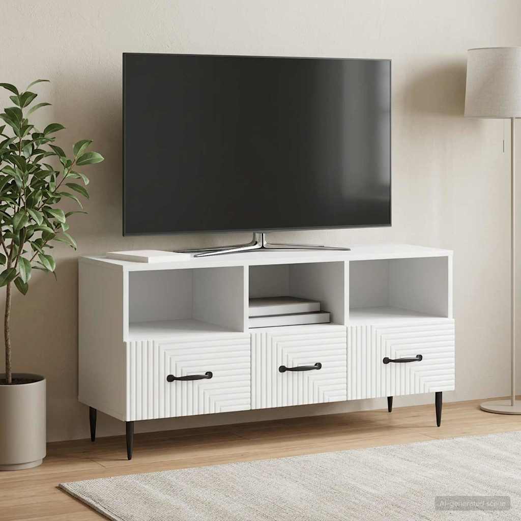 TV ormar s ladicama Bijela 102 x 34,5 x 50 cm Konstruirano drvo