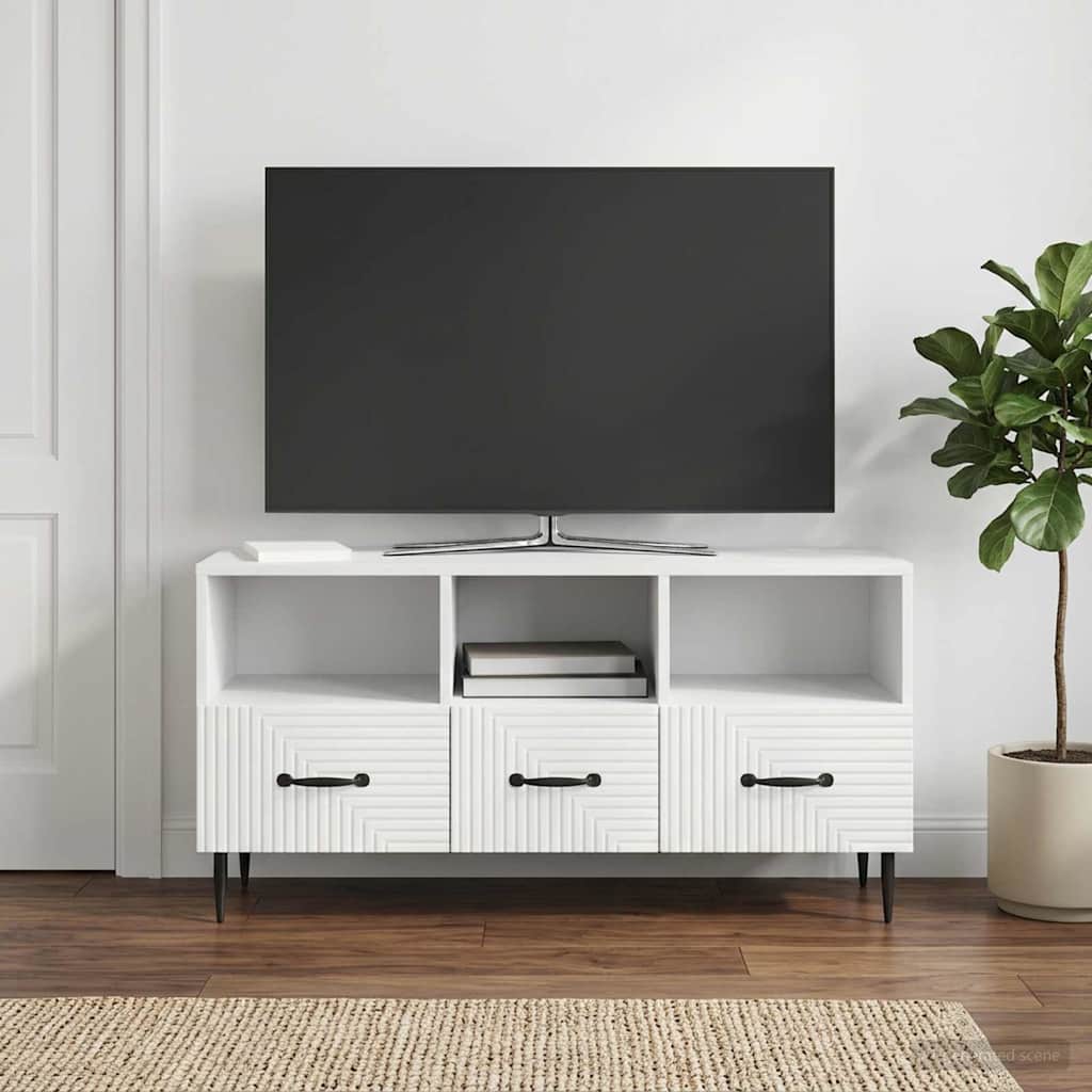 TV ormar s ladicama Bijela 102 x 34,5 x 50 cm Konstruirano drvo
