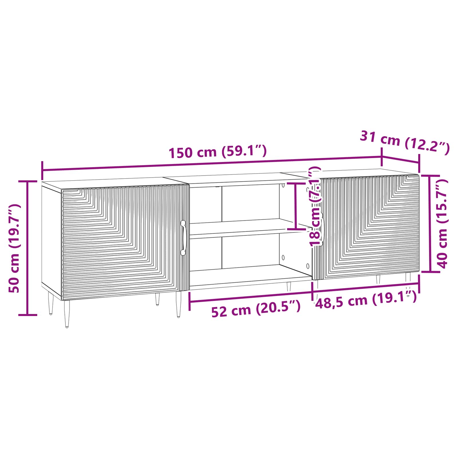 TV ormar 150 x 31 x 50 cm Hrast artisan Konstruirano drvo