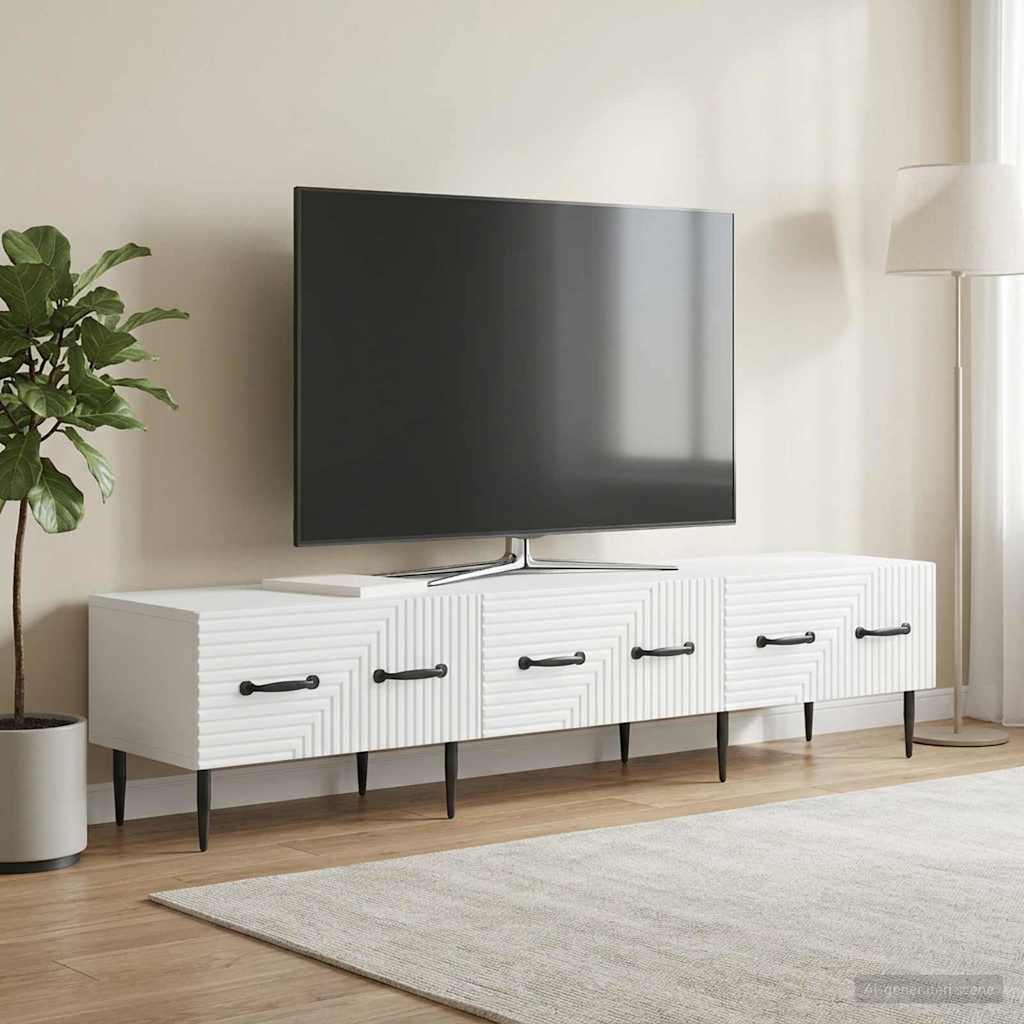 TV ormar s ladicama Bijela 147 x 34,5 x 30 cm Konstruirano drvo