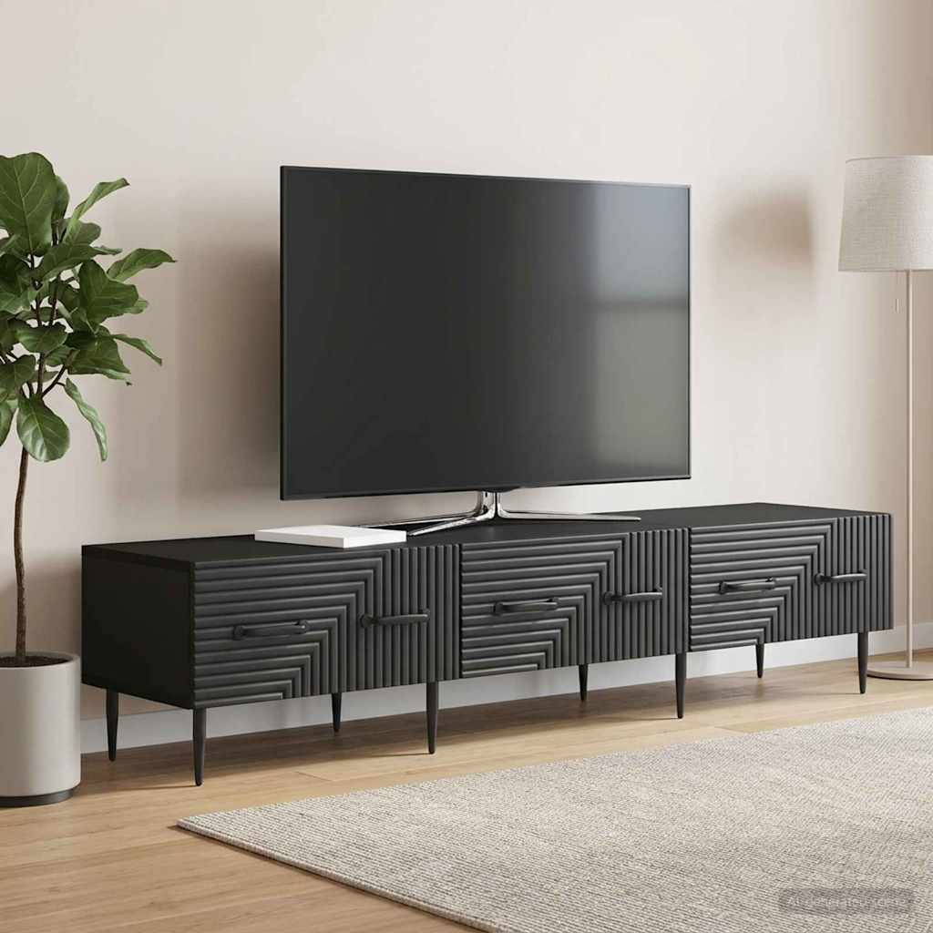 TV ormar s ladicama Crna 147 x 34,5 x 30 cm Konstruirano drvo