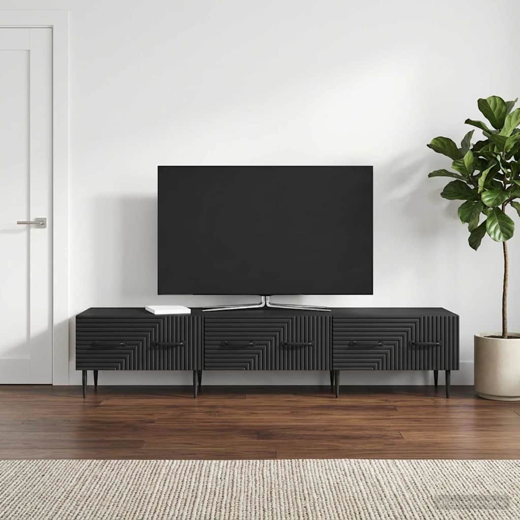 TV ormar s ladicama Crna 147 x 34,5 x 30 cm Konstruirano drvo