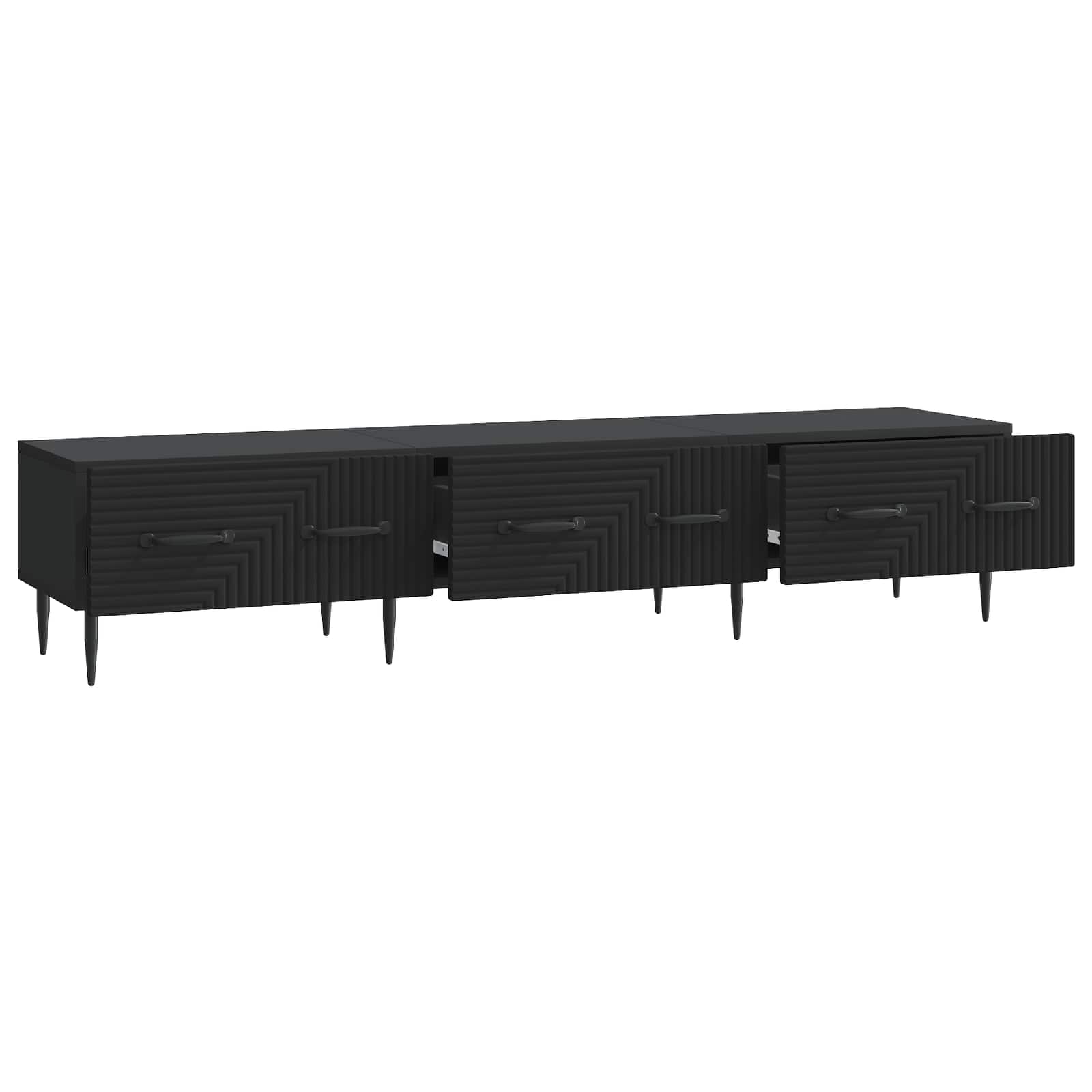 TV ormar s ladicama Crna 147 x 34,5 x 30 cm Konstruirano drvo