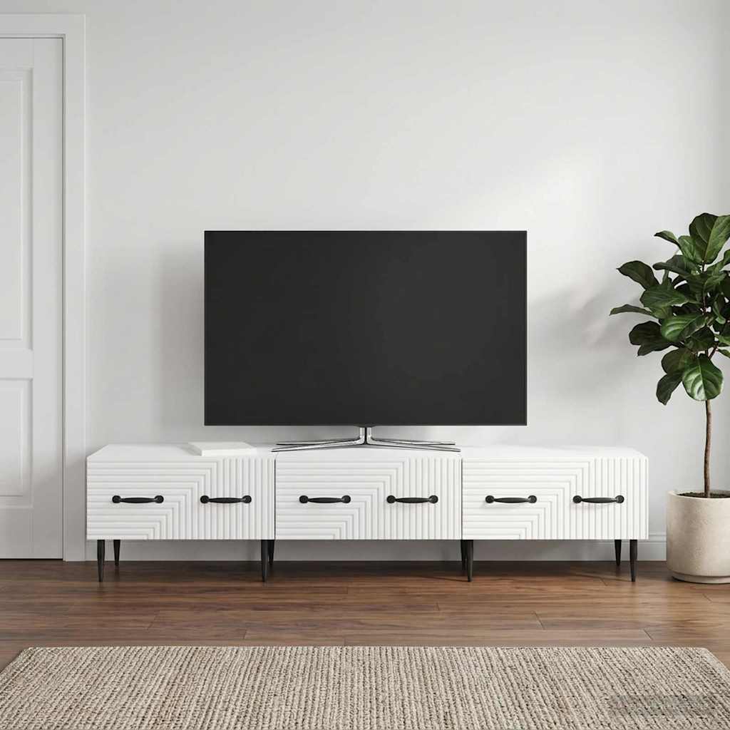TV ormar s ladicama Bijela visokog sjaja 147 x 34,5 x 30 cm
