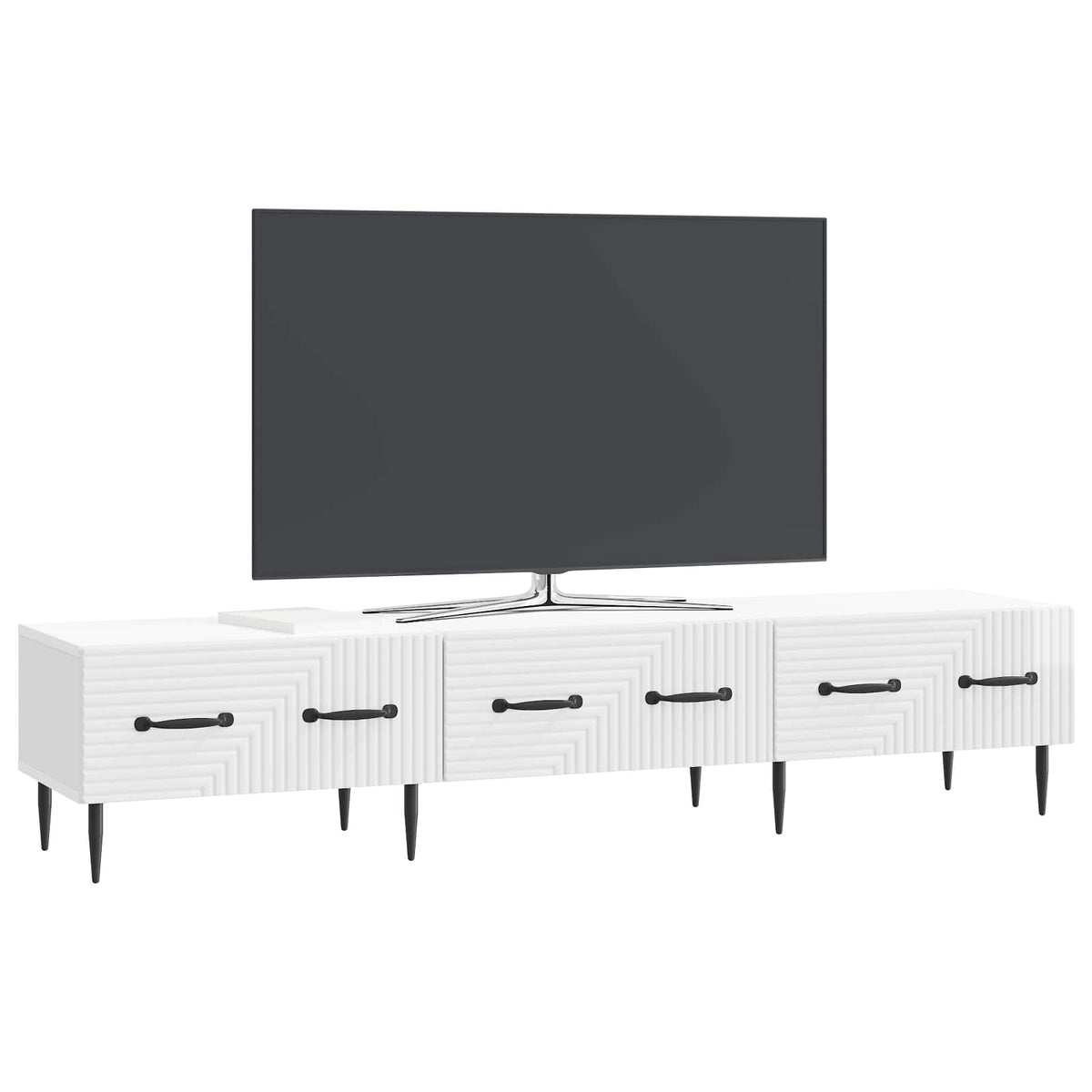 TV ormar s ladicama Bijela visokog sjaja 147 x 34,5 x 30 cm