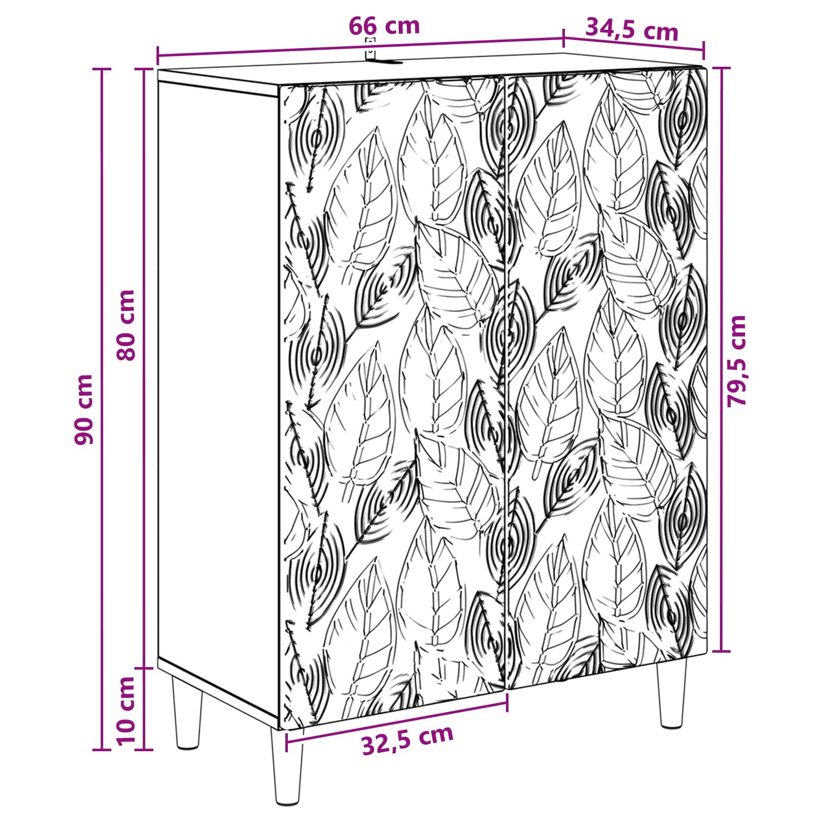 Postol Bijela 66 x 34,5 x 90 cm Konstruirano drvo