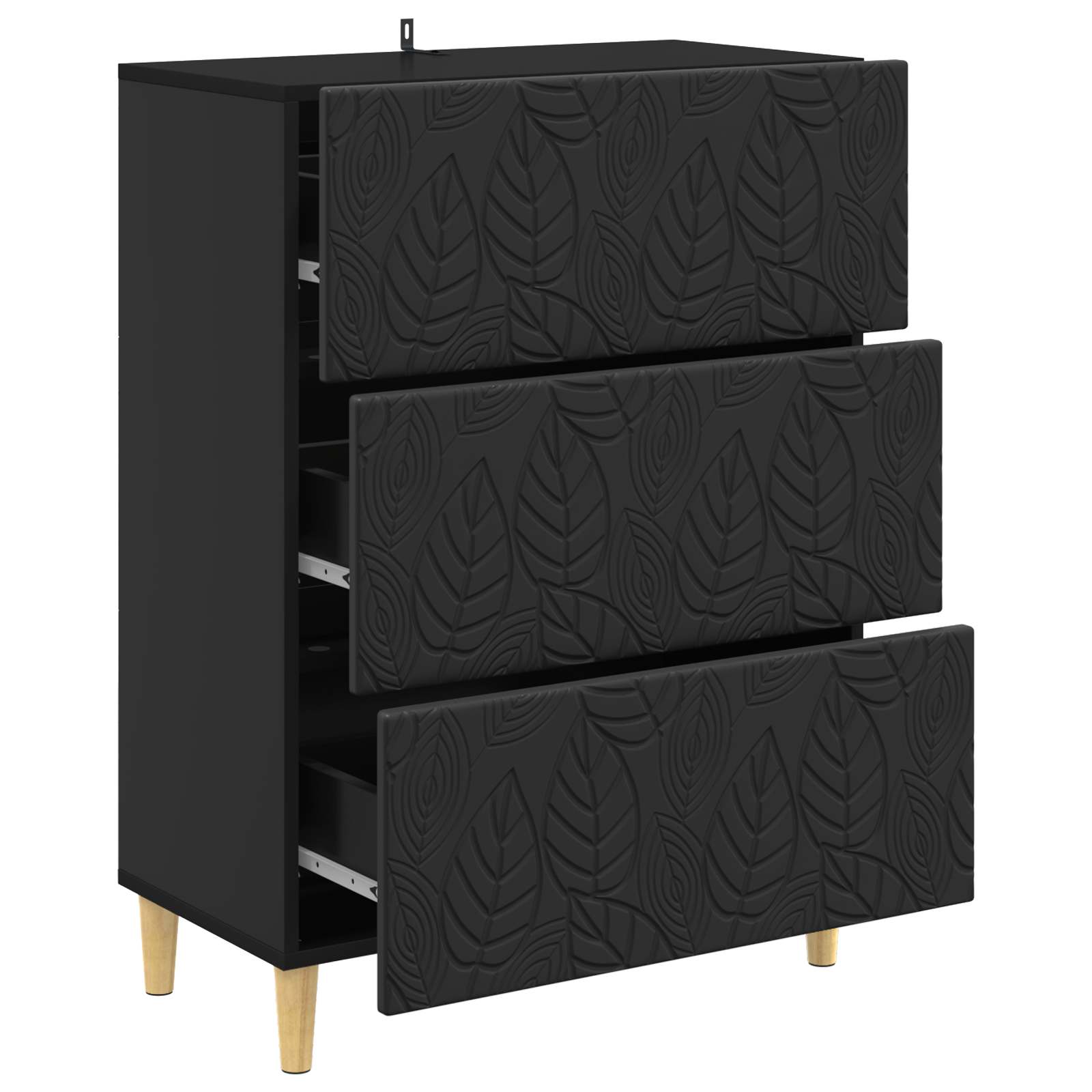 Ormar s ladicama Crna 66 x 34,5 x 90 cm Konstruirano drvo