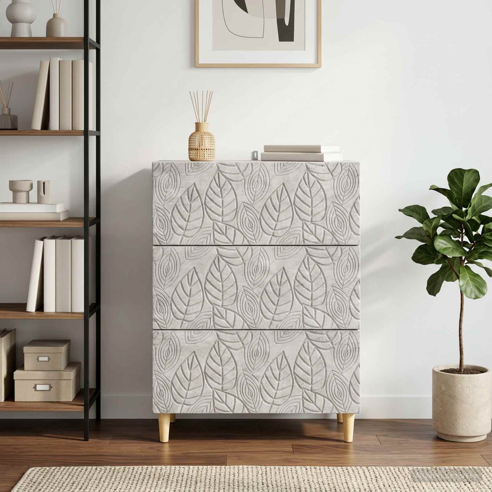 Ormar s ladicama Betonska siva 66 x 34,5 x 90 cm