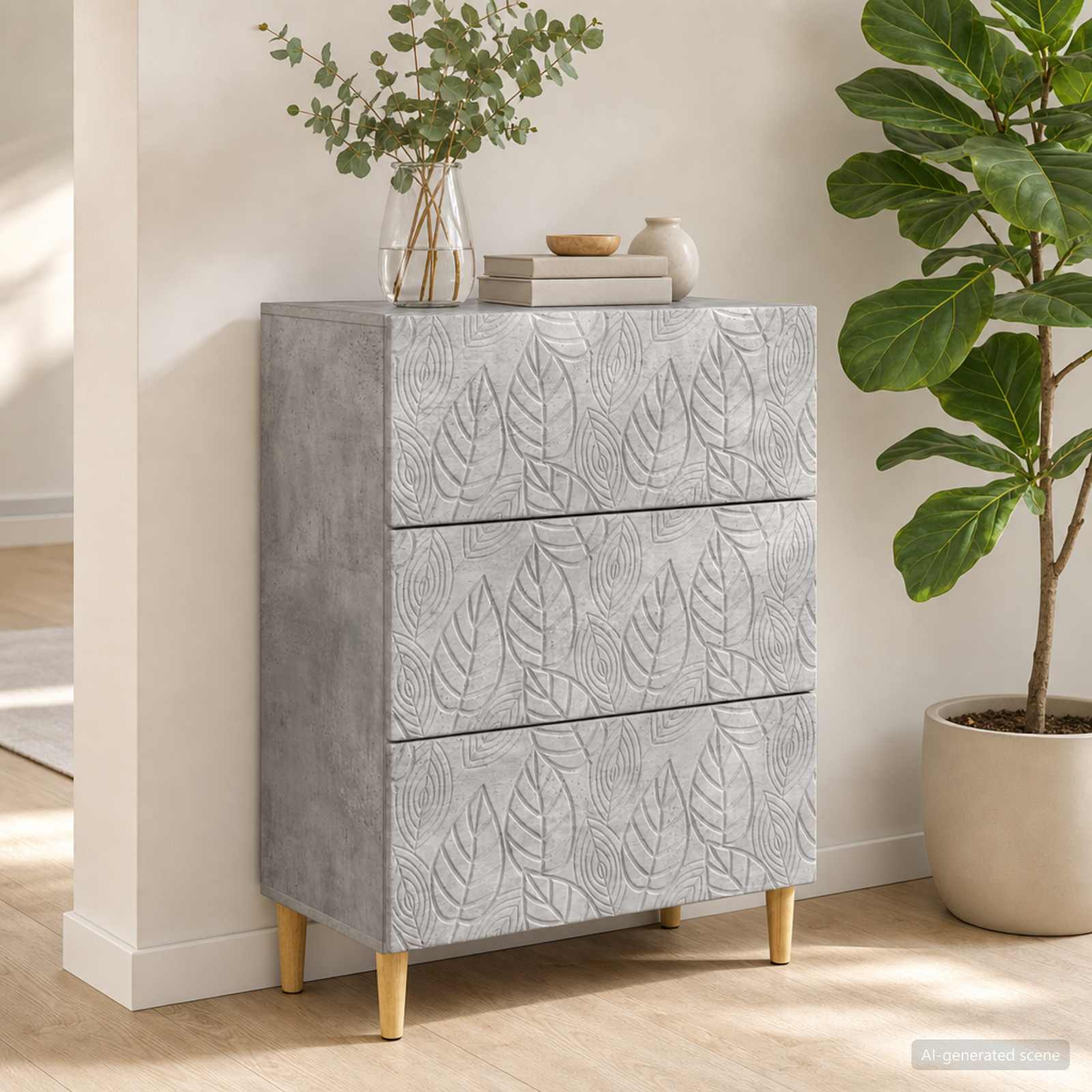 Ormar s ladicama Betonska siva 66 x 34,5 x 90 cm