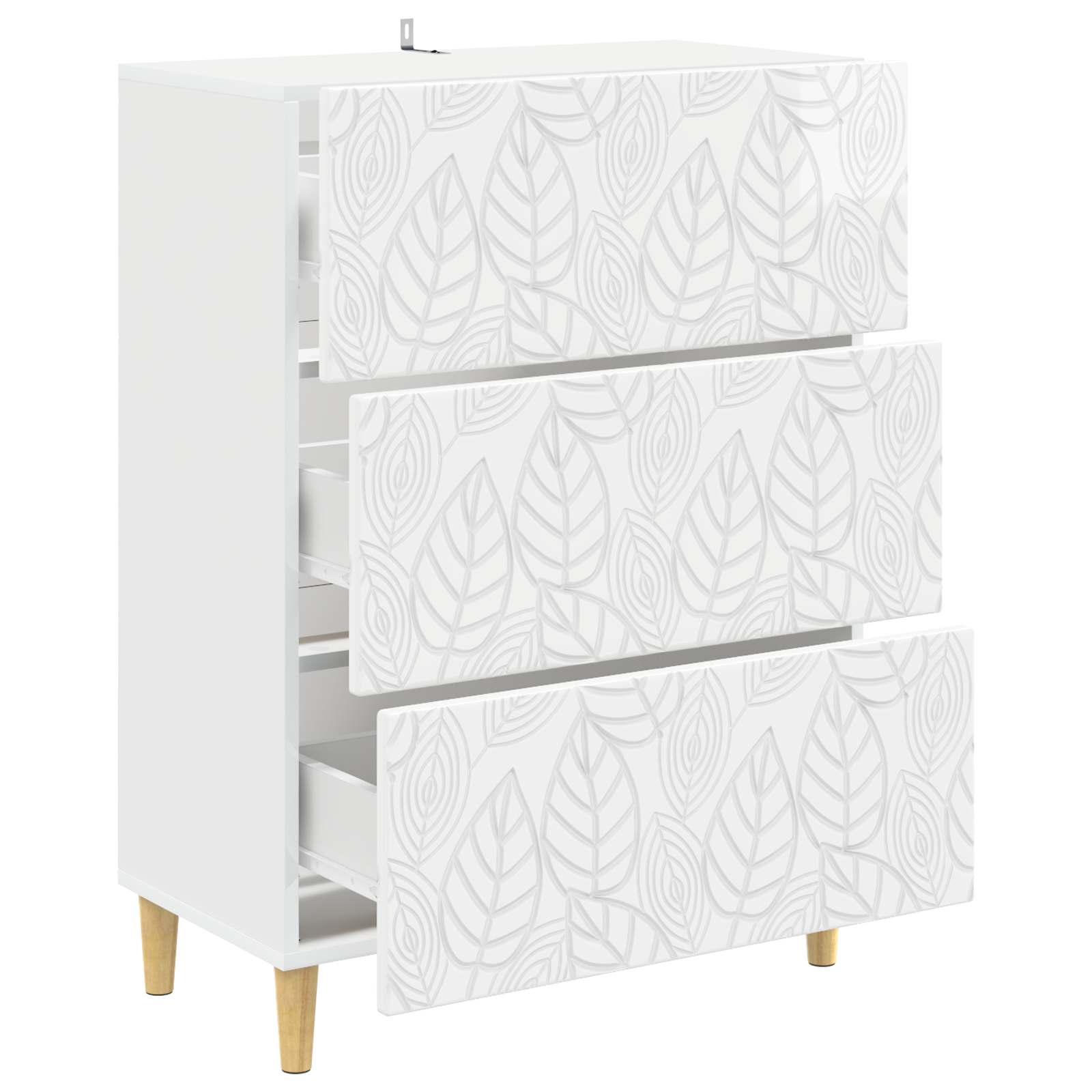 Ormar s ladicama Bijela visokog sjaja 66 x 34,5 x 90 cm