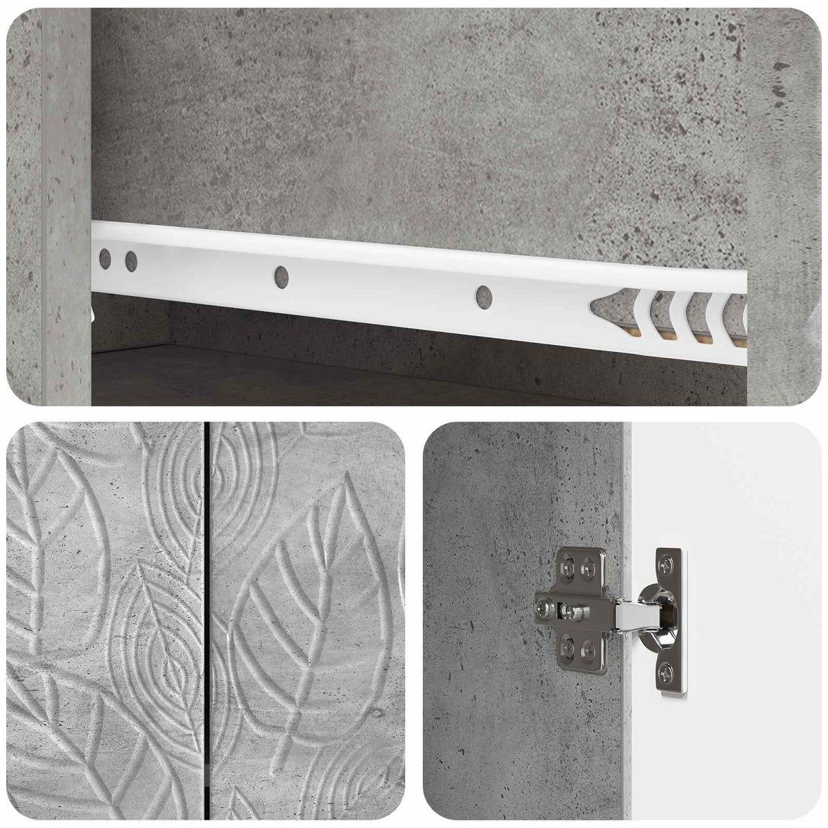 Kreveta Betonska siva 66 x 34,5 x 90 cm Konstruirano drvo