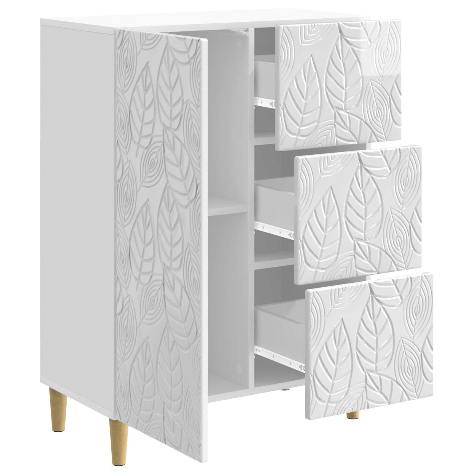 Kreveta Bijela visokog sjaja 66 x 34,5 x 90 cm