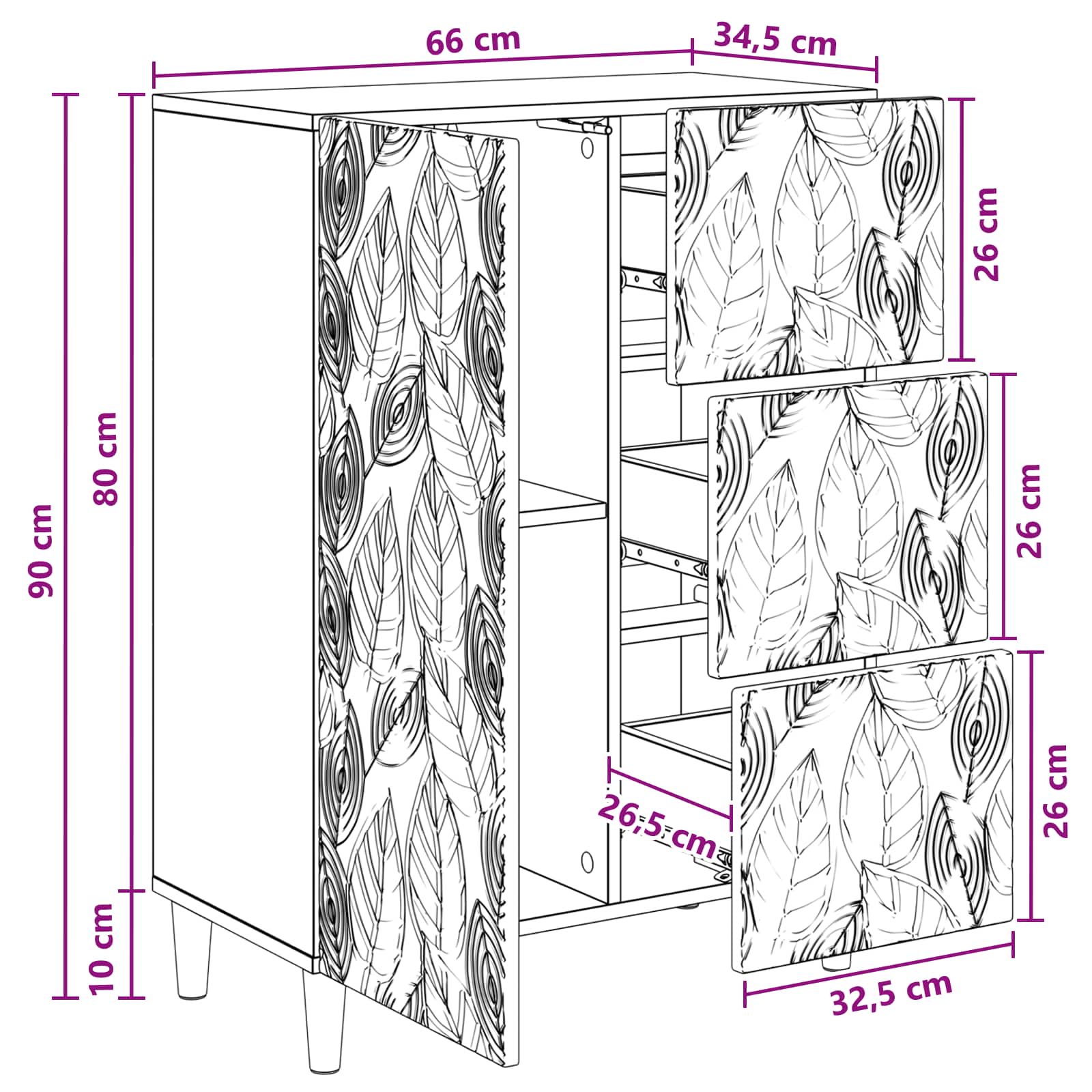 Kreveta Bijela visokog sjaja 66 x 34,5 x 90 cm