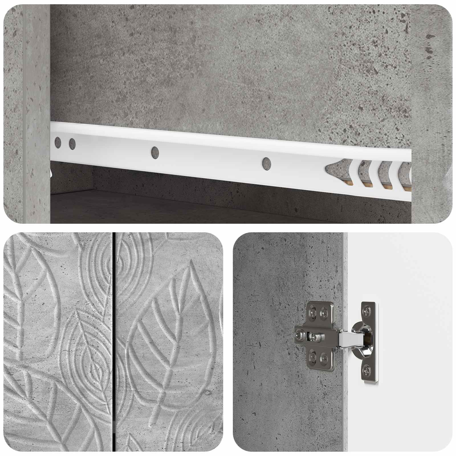 Kreveta Betonska siva 66 x 34,5 x 90 cm Konstruirano drvo
