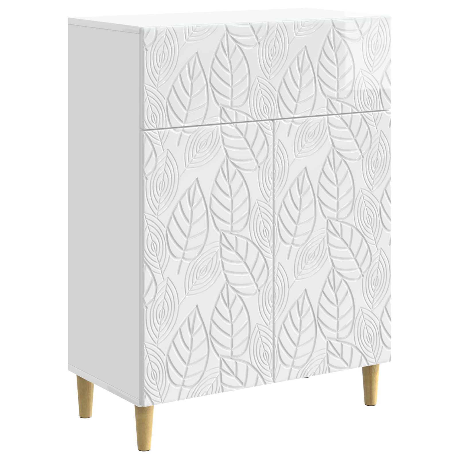 Kreveta Bijela visokog sjaja 66 x 34,5 x 90 cm