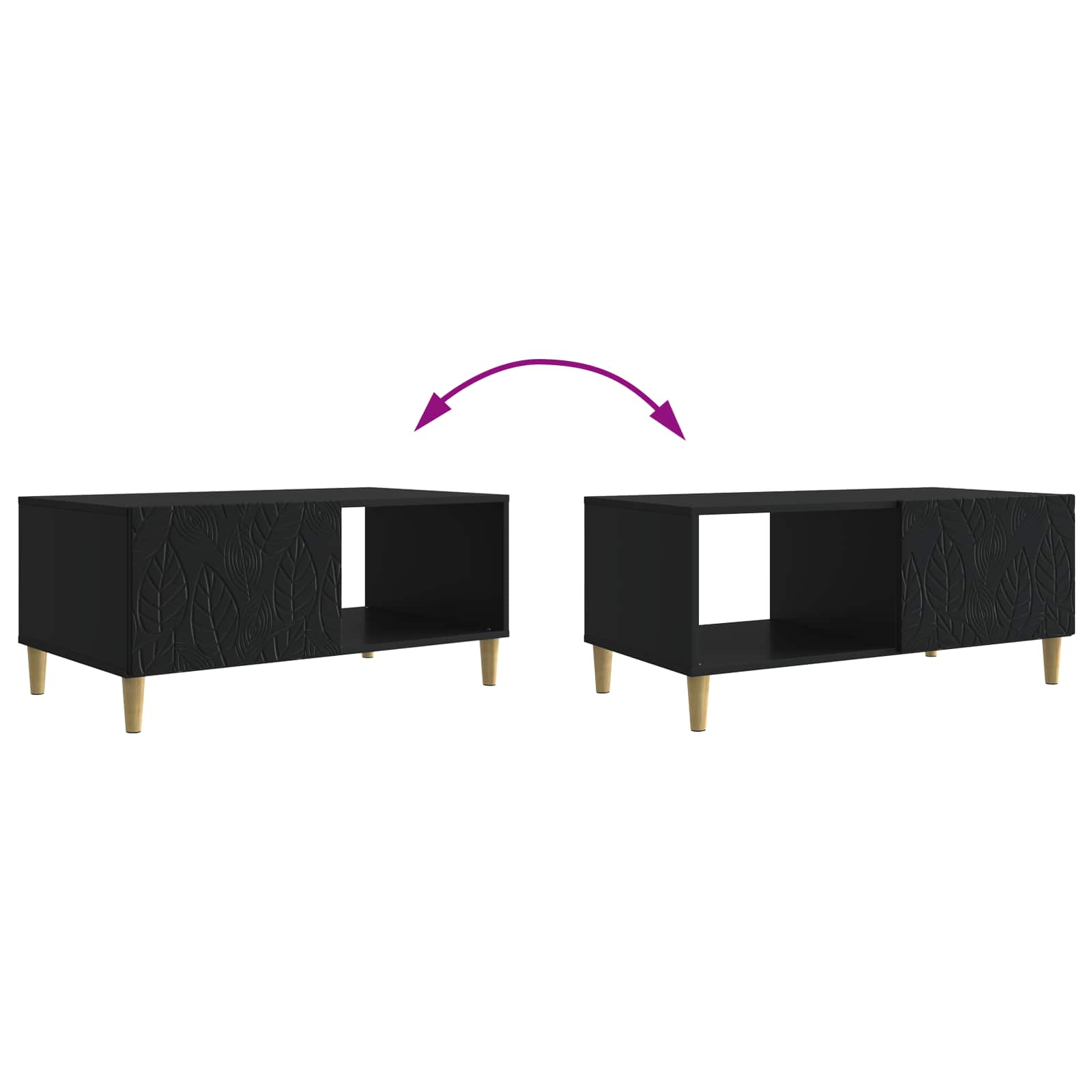 Kava Stol Crna 90 x 50 x 40 cm Konstruirano drvo