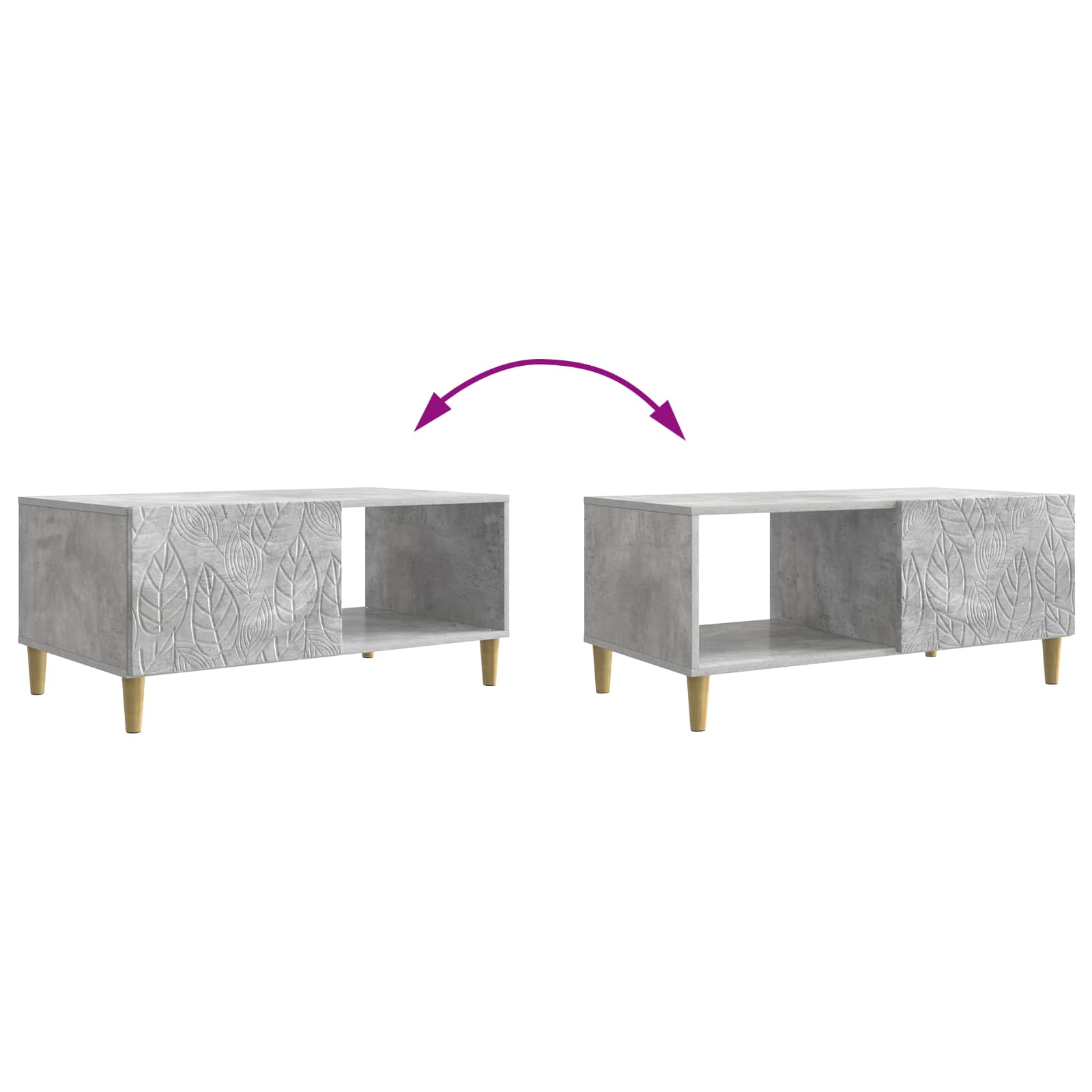 Kava Stol Betonska siva 90 x 50 x 40 cm Konstruirano drvo