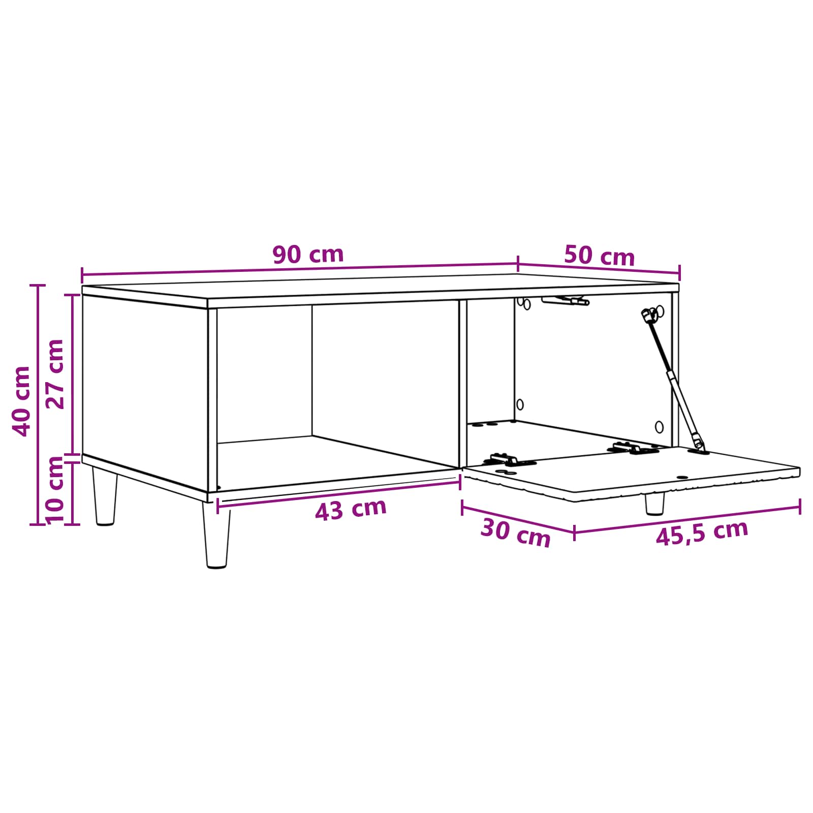 Kava Stol Staro drvo 90 x 50 x 40 cm Konstruirano drvo
