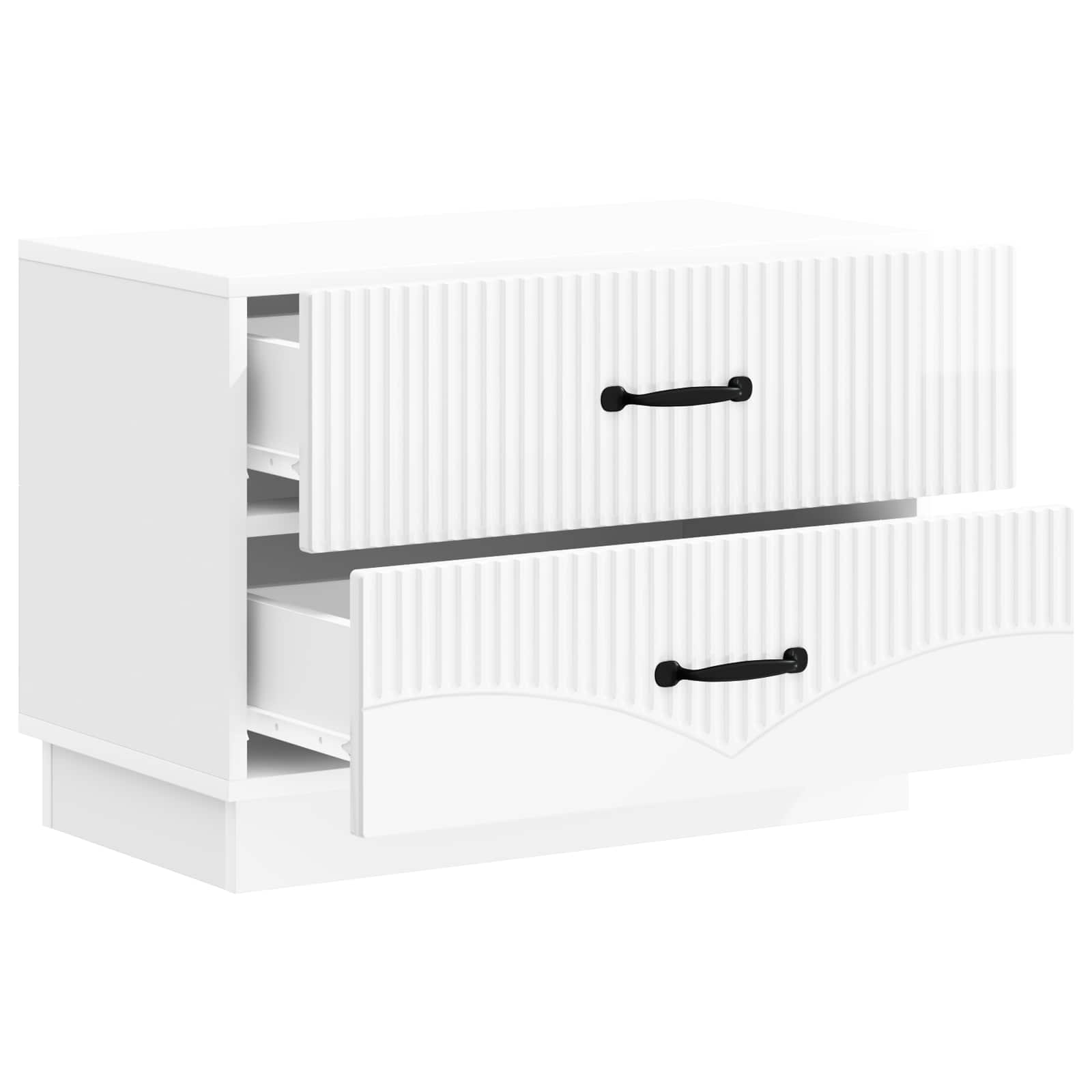 Noćni ormar s ladicama Bijela visokog sjaja 62 x 34,5 x 44,5 cm