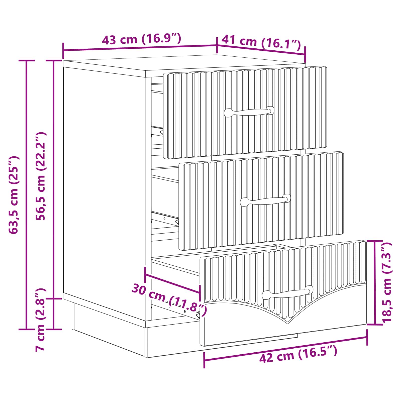Noćni ormar Betonska siva 43 x 41 x 63,5 cm Konstruirano drvo