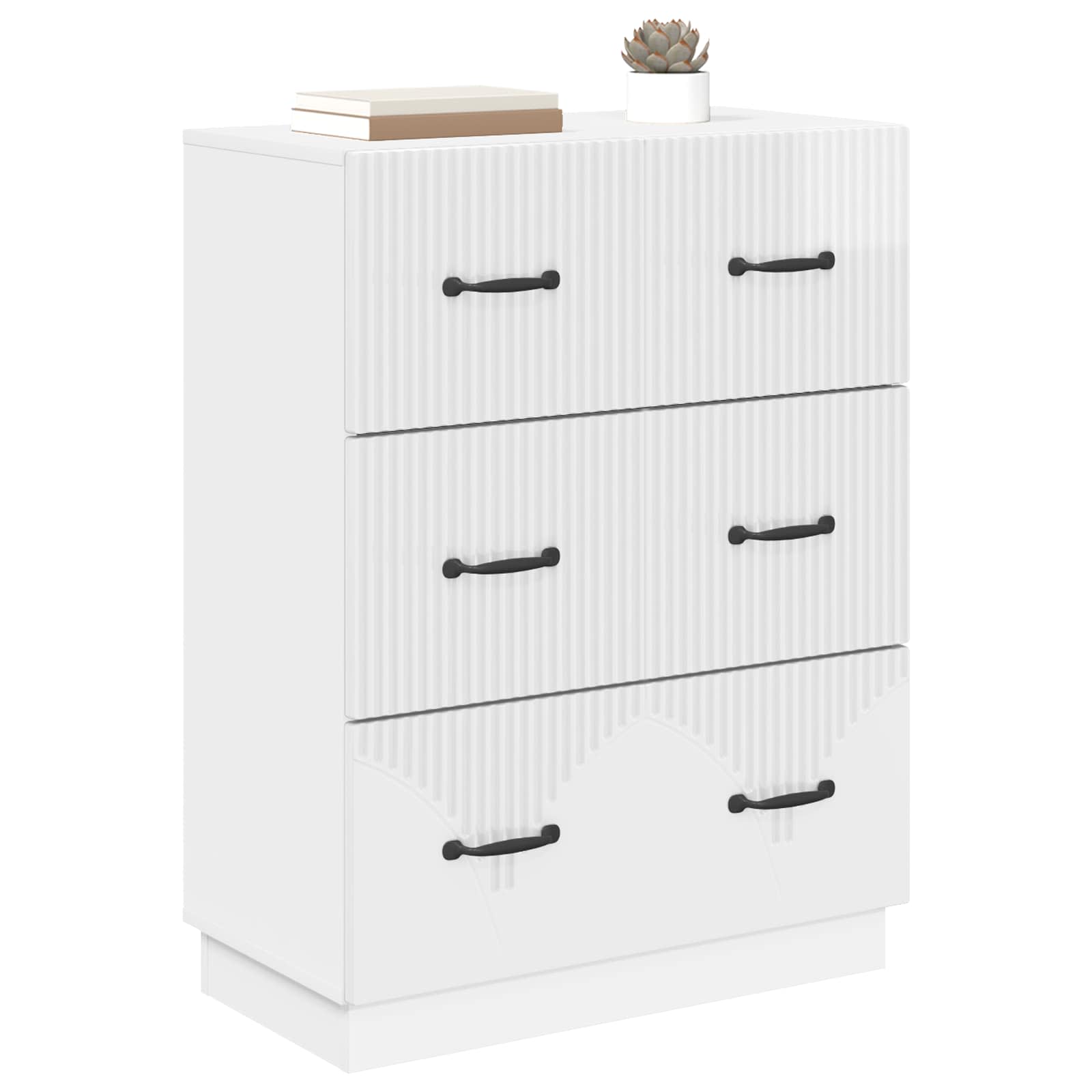 Ormar s ladicama Bijela visokog sjaja 66 x 34,5 x 87 cm