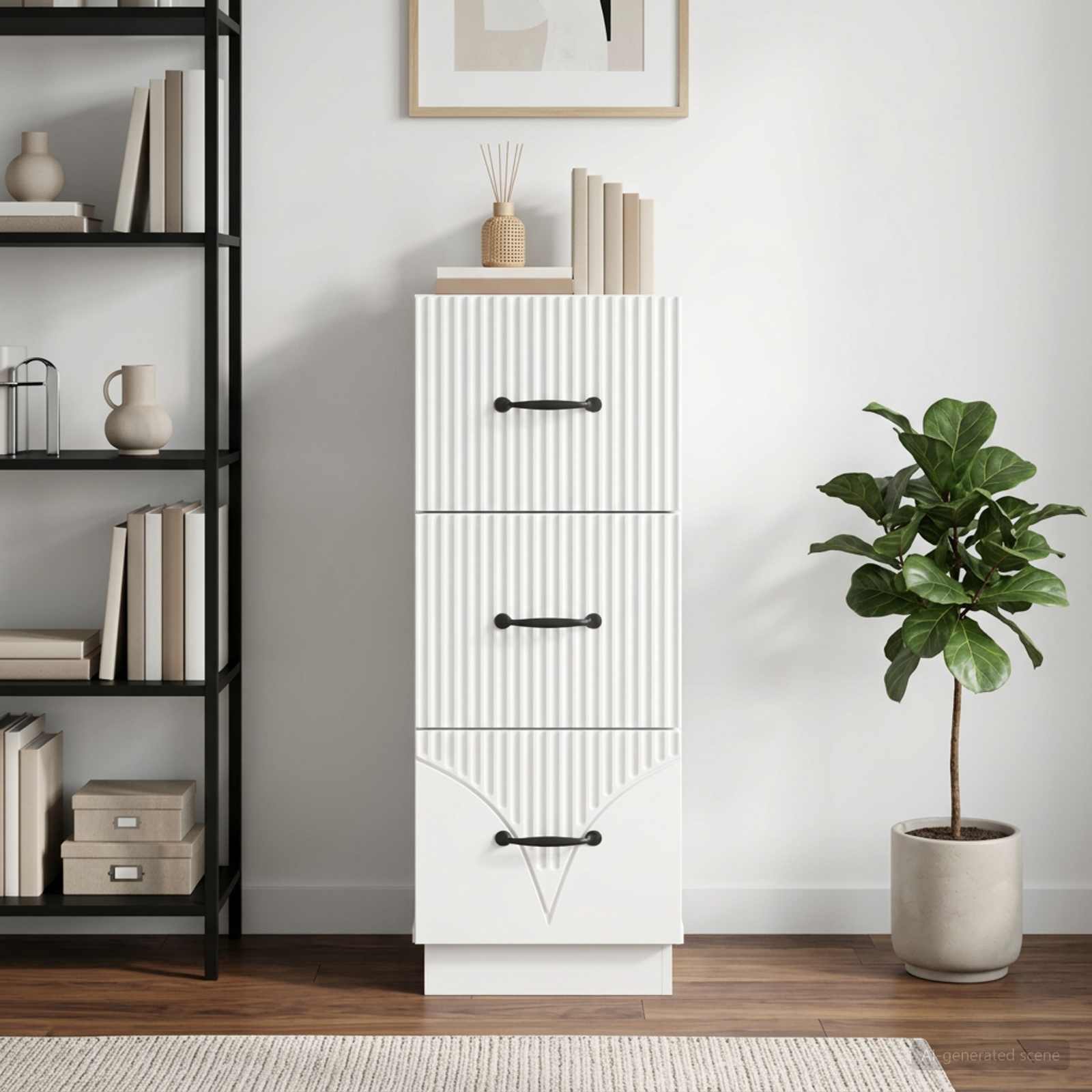 Ormar s ladicama Bijela visokog sjaja 33 x 34,5 x 87 cm