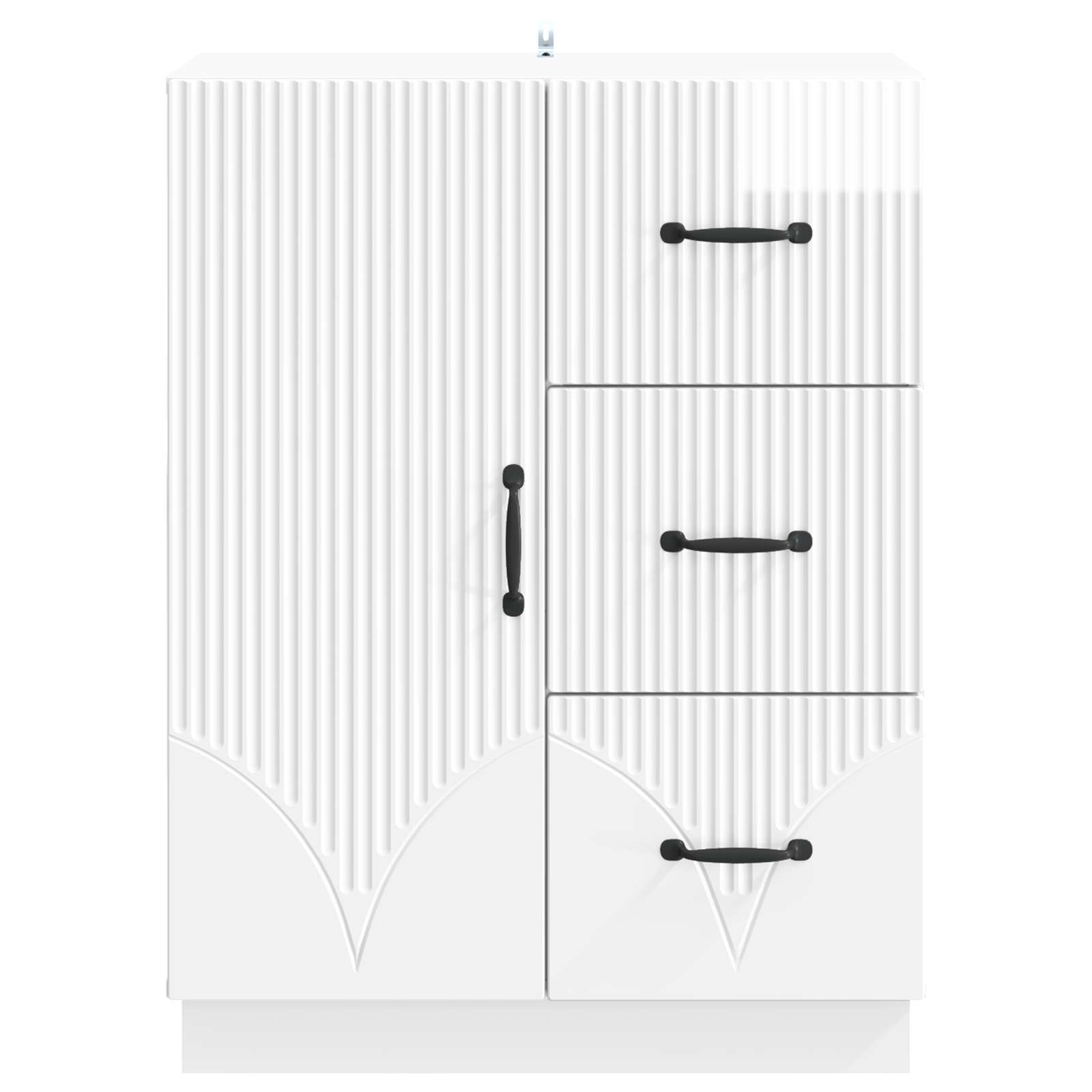 Kreveta s ladicama Bijela visokog sjaja 66 x 34,5 x 87 cm