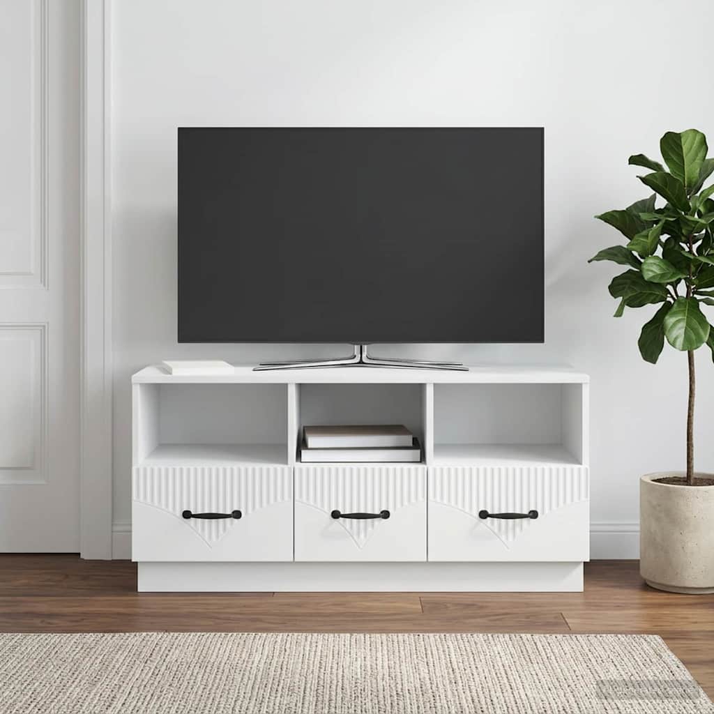 TV ormar s ladicama Bijela 102 x 34,5 x 47 cm Konstruirano drvo