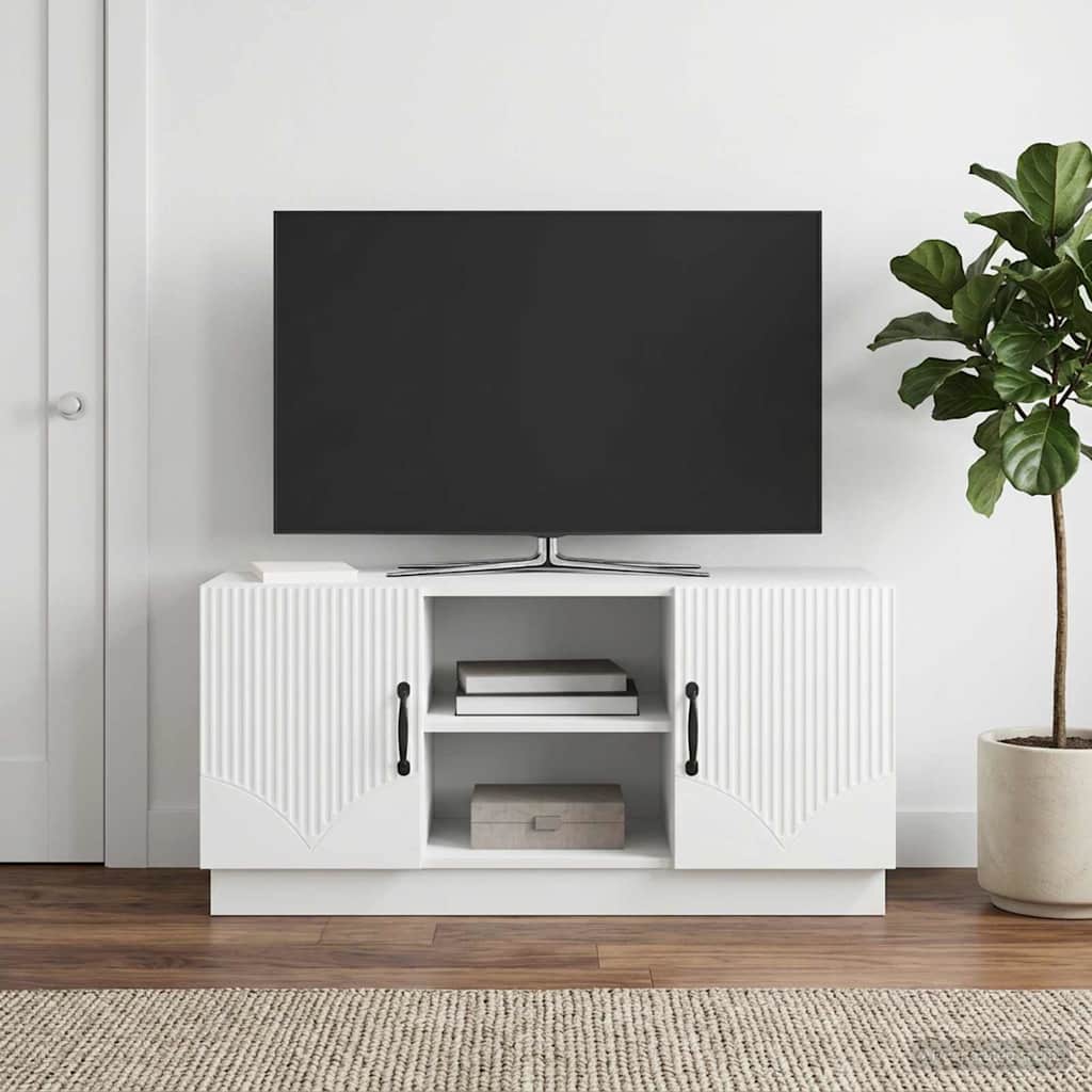 TV ormar Bijela 102 x 34,5 x 47 cm Konstruirano drvo