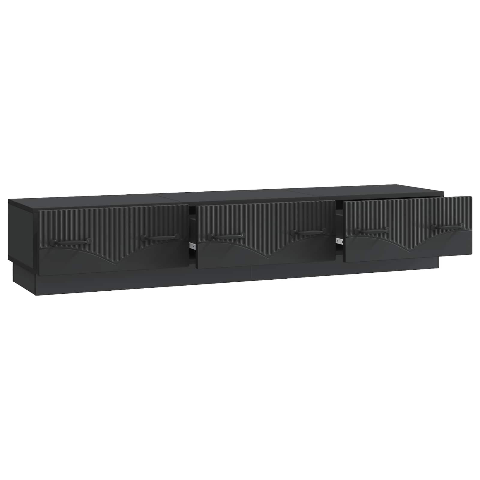 TV ormar s ladicama Crna 147 x 34,5 x 27 cm Konstruirano drvo