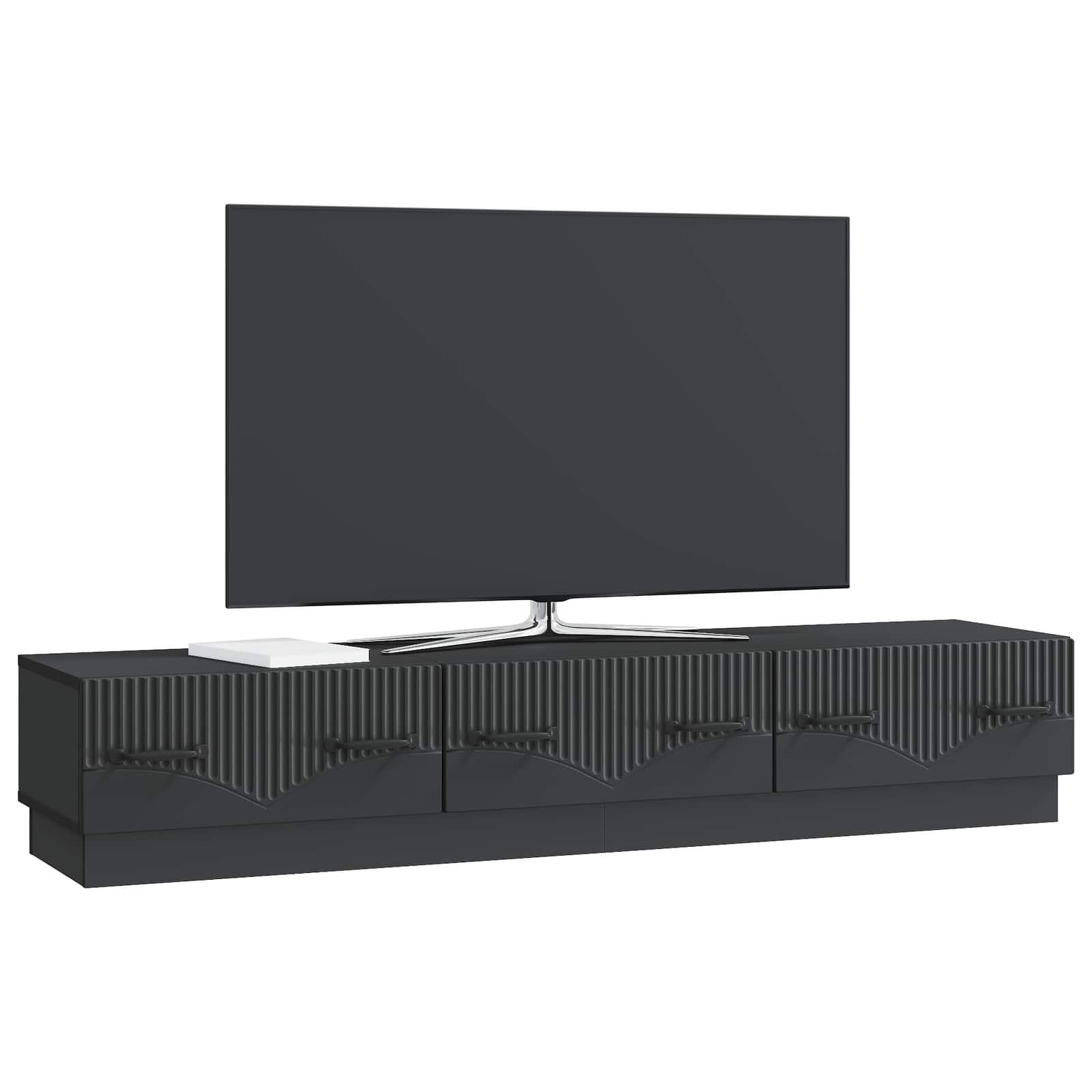 TV ormar s ladicama Crna 147 x 34,5 x 27 cm Konstruirano drvo
