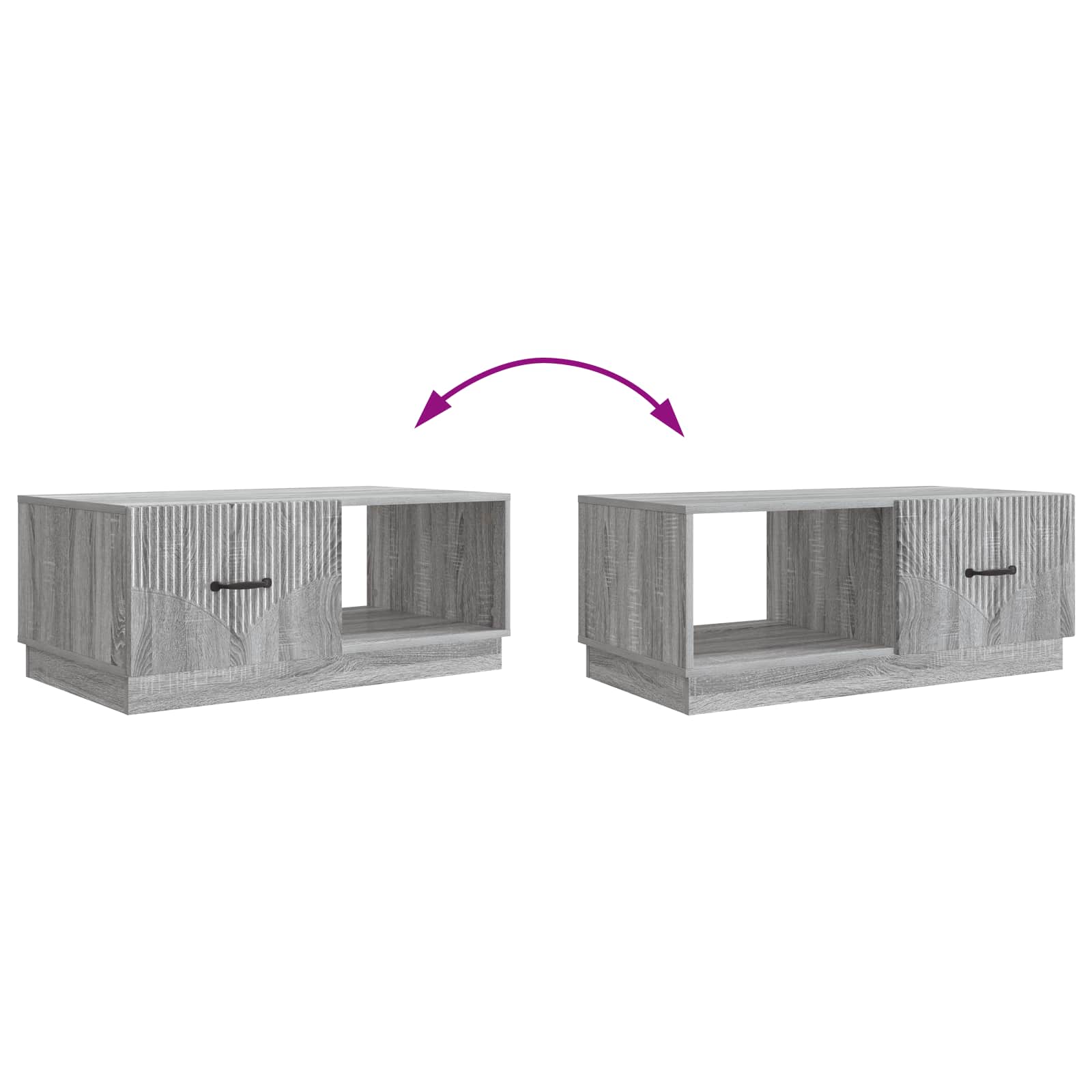 Kava Stol Siva sonoma 90 x 50 x 37 cm Konstruirano drvo