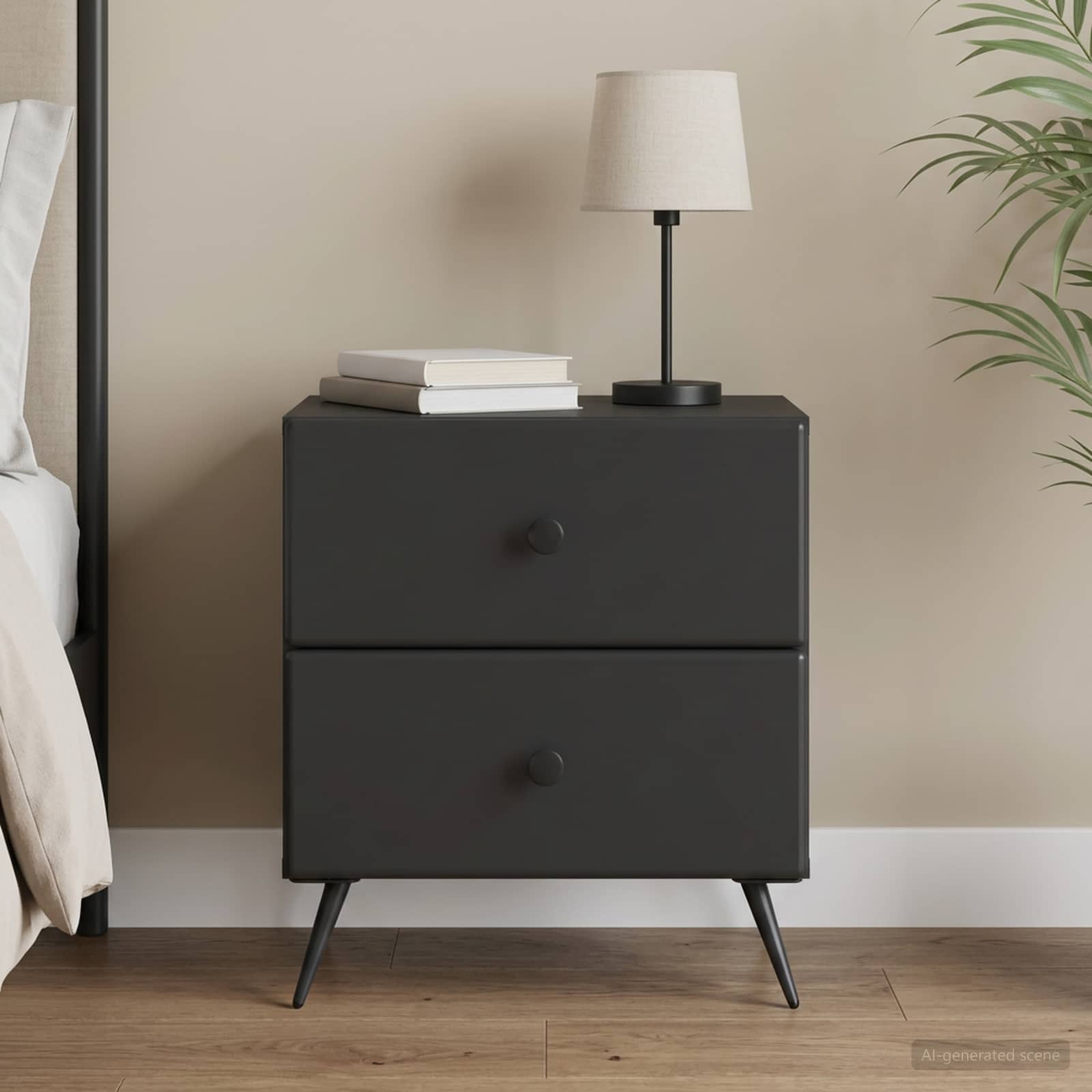 Noćni ormar Crna 43 x 34,5 x 47,5 cm Konstruirano drvo