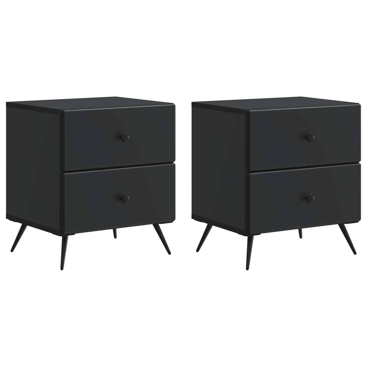 Noćni ormar 2 kom. Crna 43 x 34,5 x 47,5 cm Konstruirano drvo