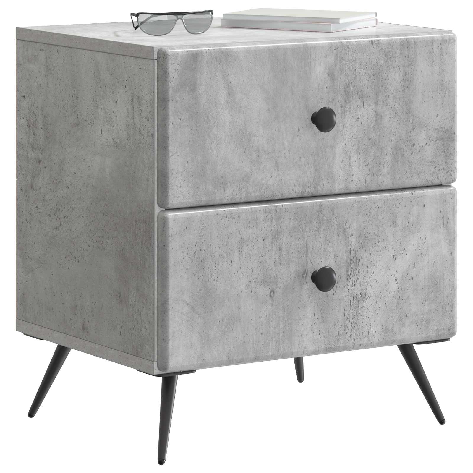 Noćni ormar s ladicama 2 pcs Betonska siva 43 x 34,5 x 47,5 cm