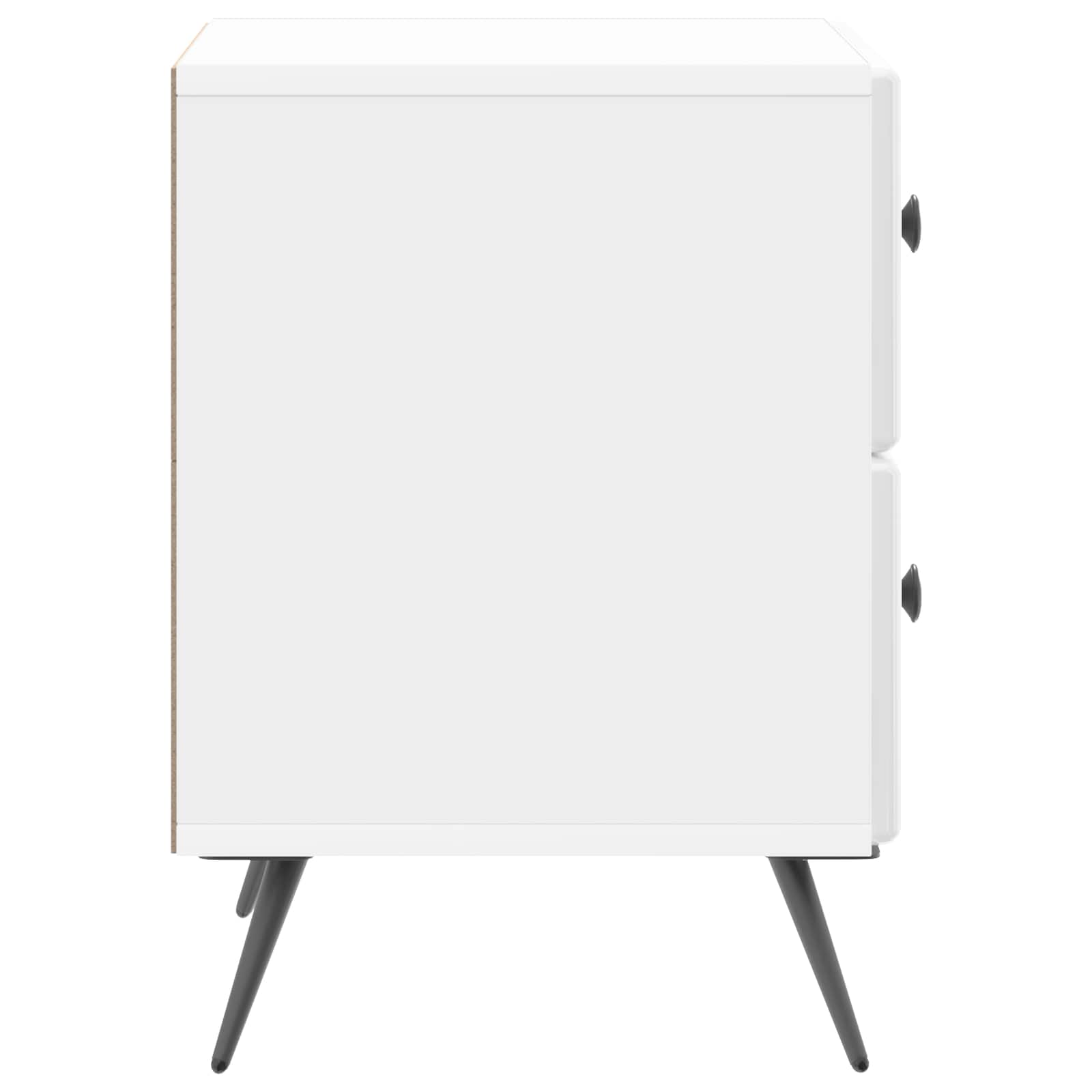 Noćni ormar s ladicama Bijela visokog sjaja 43 x 34,5 x 47,5 cm