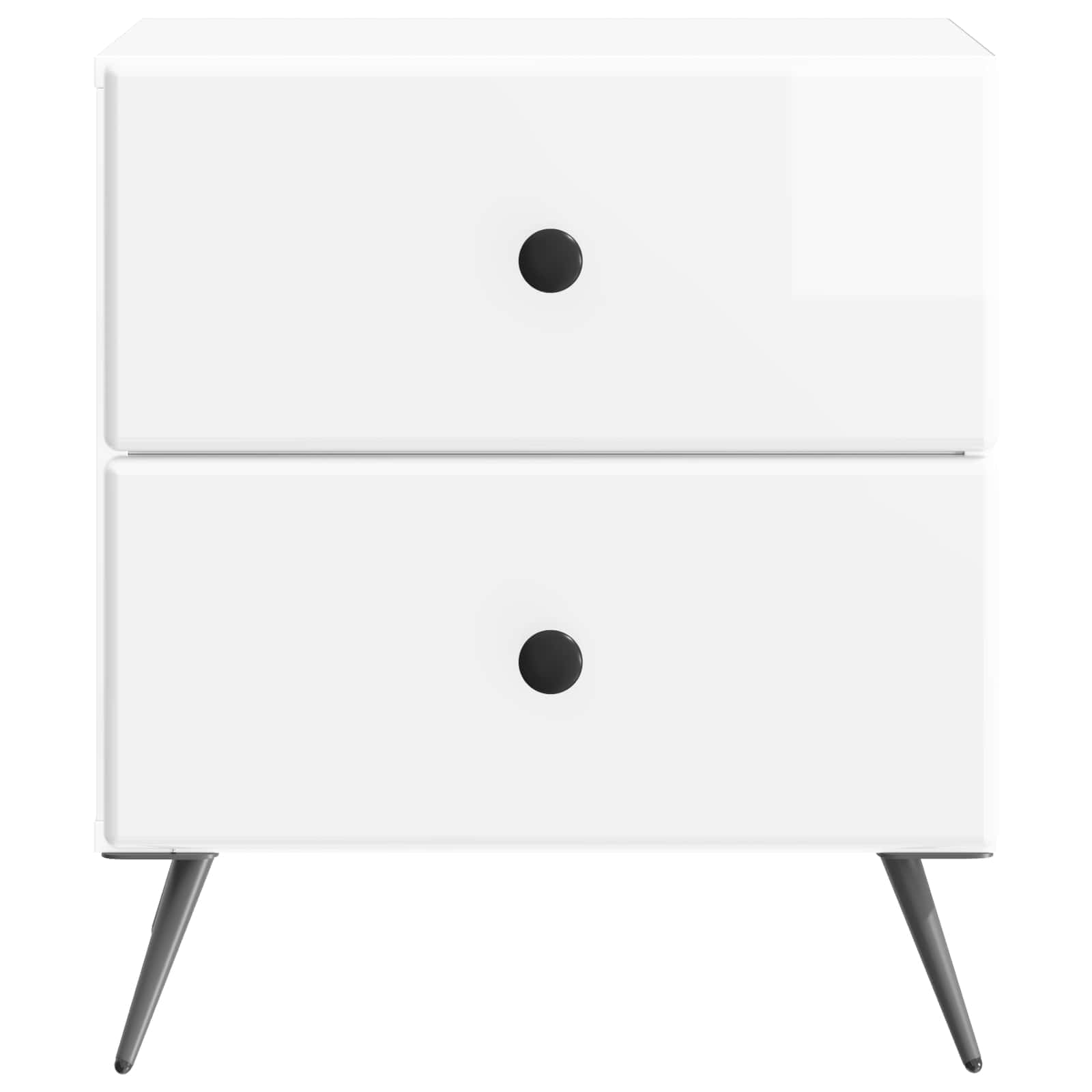 Noćni ormar 2 pcs Bijela visokog sjaja 43 x 34,5 x 47,5 cm
