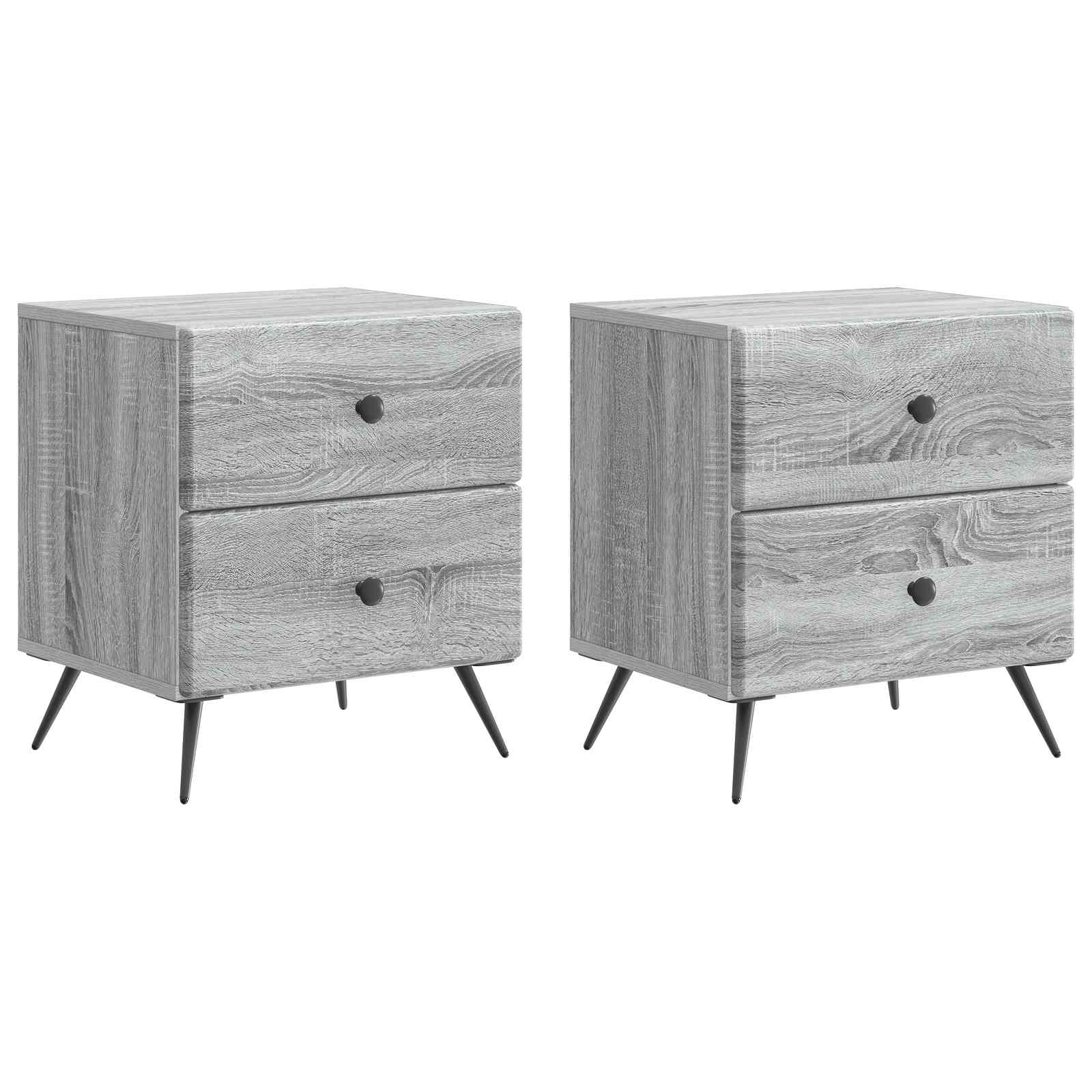 Noćni ormar 2 kom. Siva sonoma 43 x 34,5 x 47,5 cm