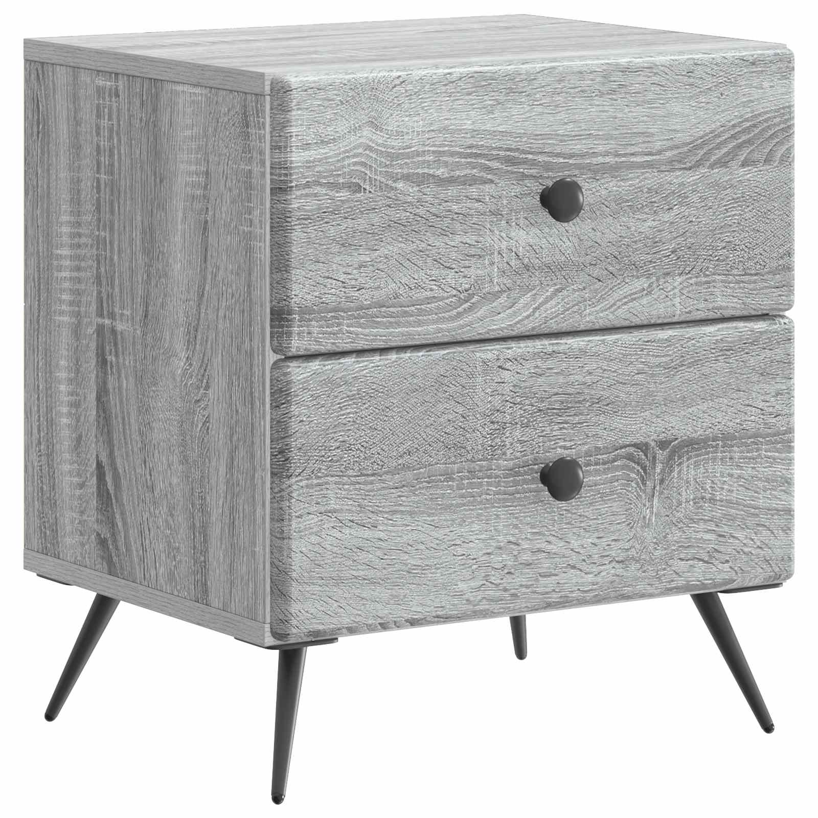 Noćni ormar 2 kom. Siva sonoma 43 x 34,5 x 47,5 cm