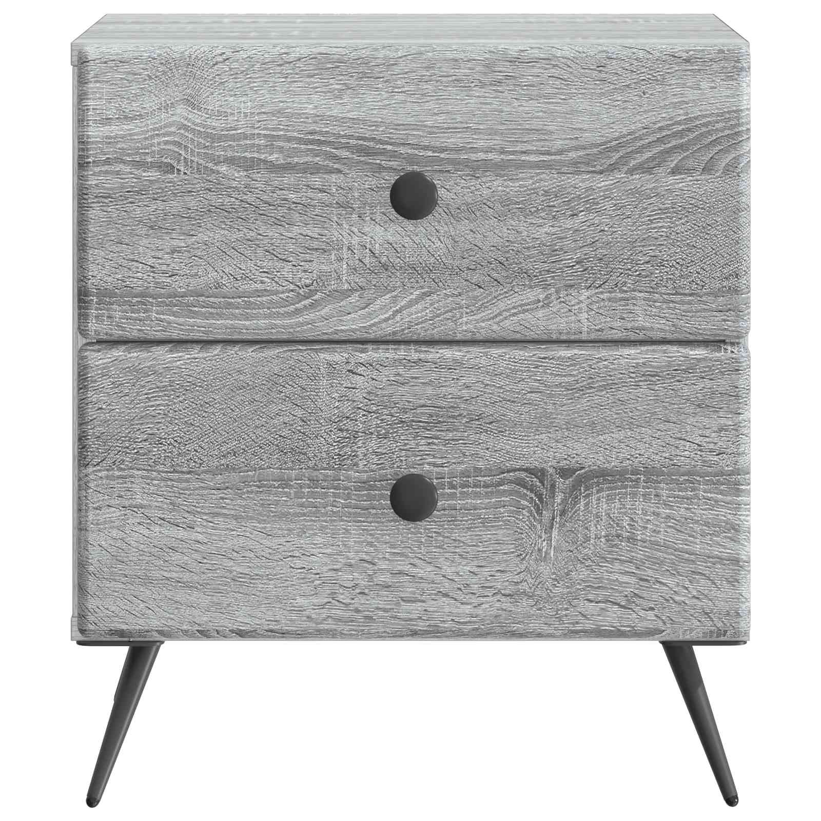 Noćni ormar 2 kom. Siva sonoma 43 x 34,5 x 47,5 cm