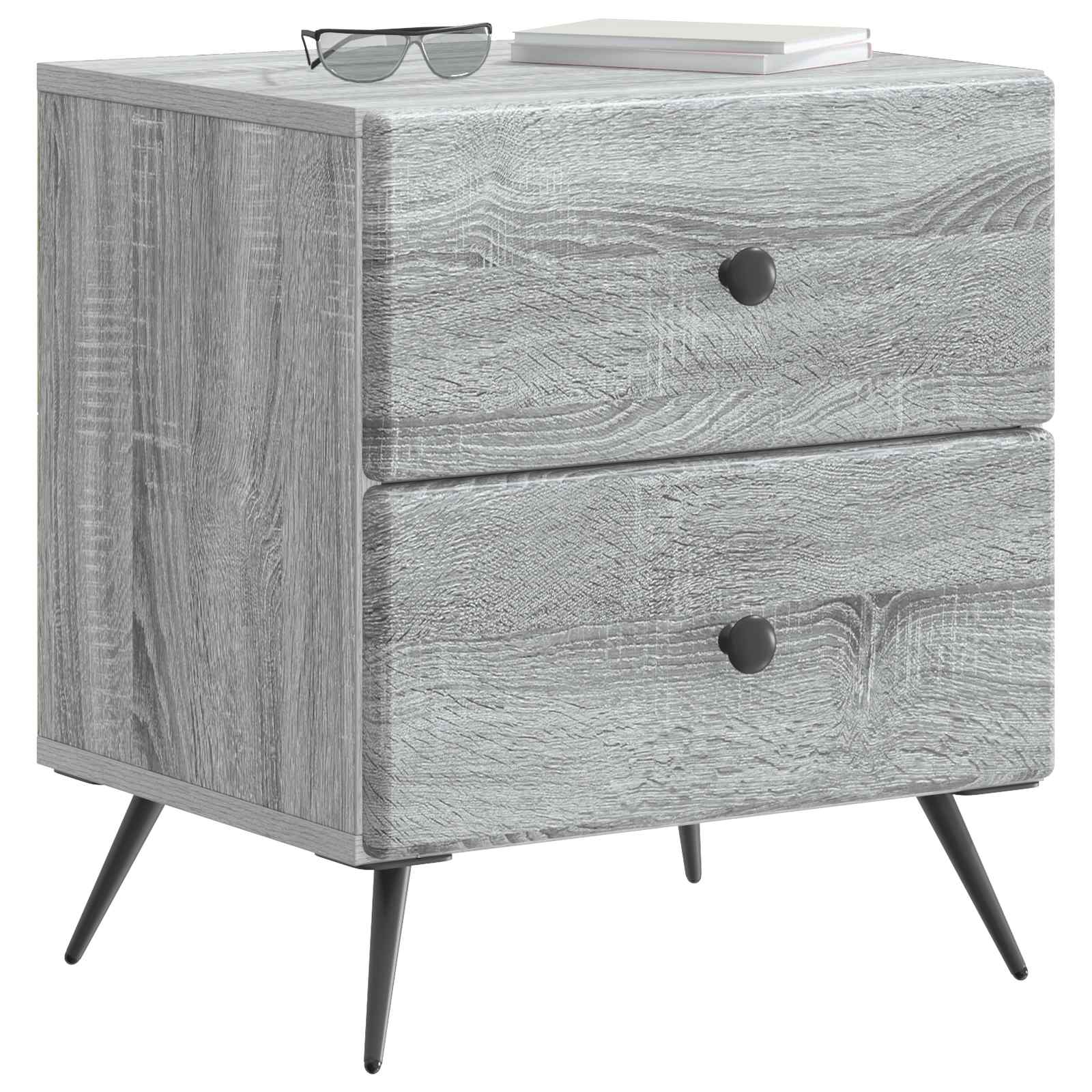 Noćni ormar 2 kom. Siva sonoma 43 x 34,5 x 47,5 cm