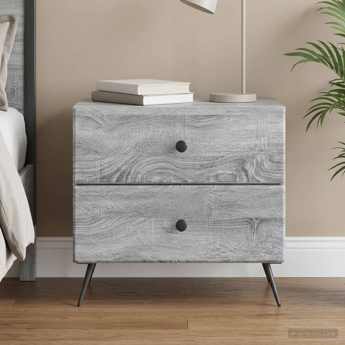 Noćni ormar Siva sonoma 62 x 34,5 x 47,5 cm Konstruirano drvo