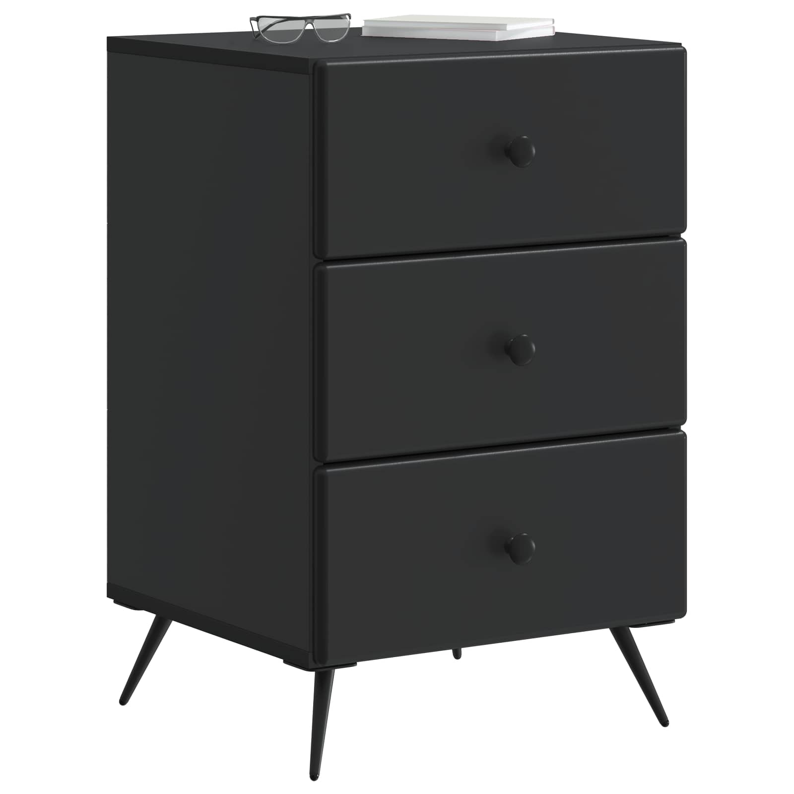 Noćni ormar s ladicama Crna 43 x 41 x 66,5 cm Konstruirano drvo