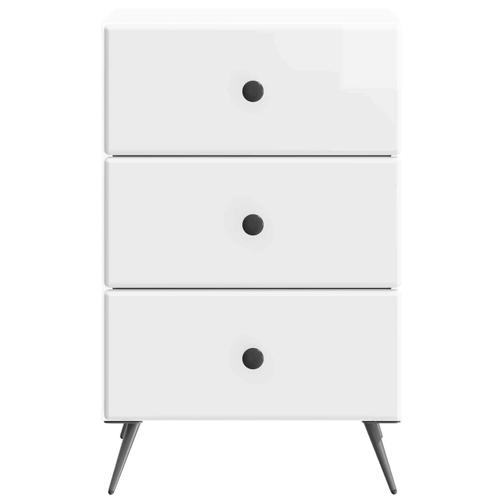 Noćni ormar s ladicama Bijela visokog sjaja 43 x 41 x 66,5 cm