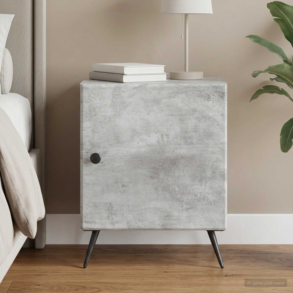 Noćni ormar Betonska siva 43 x 34,5 x 50 cm Konstruirano drvo